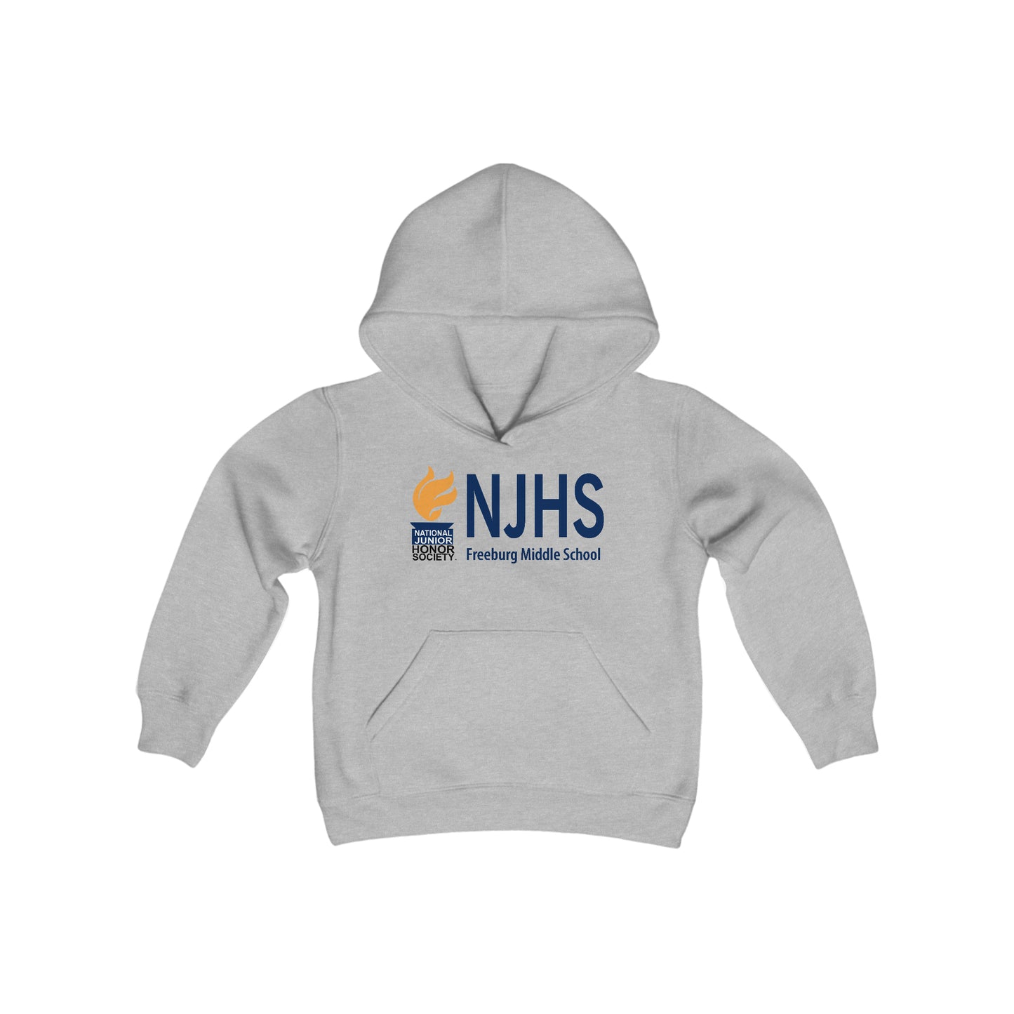 YOUTH - Freeburg Middle School NJHS Golden Torch Youth Heavy Blend Hooded Sweatshirt