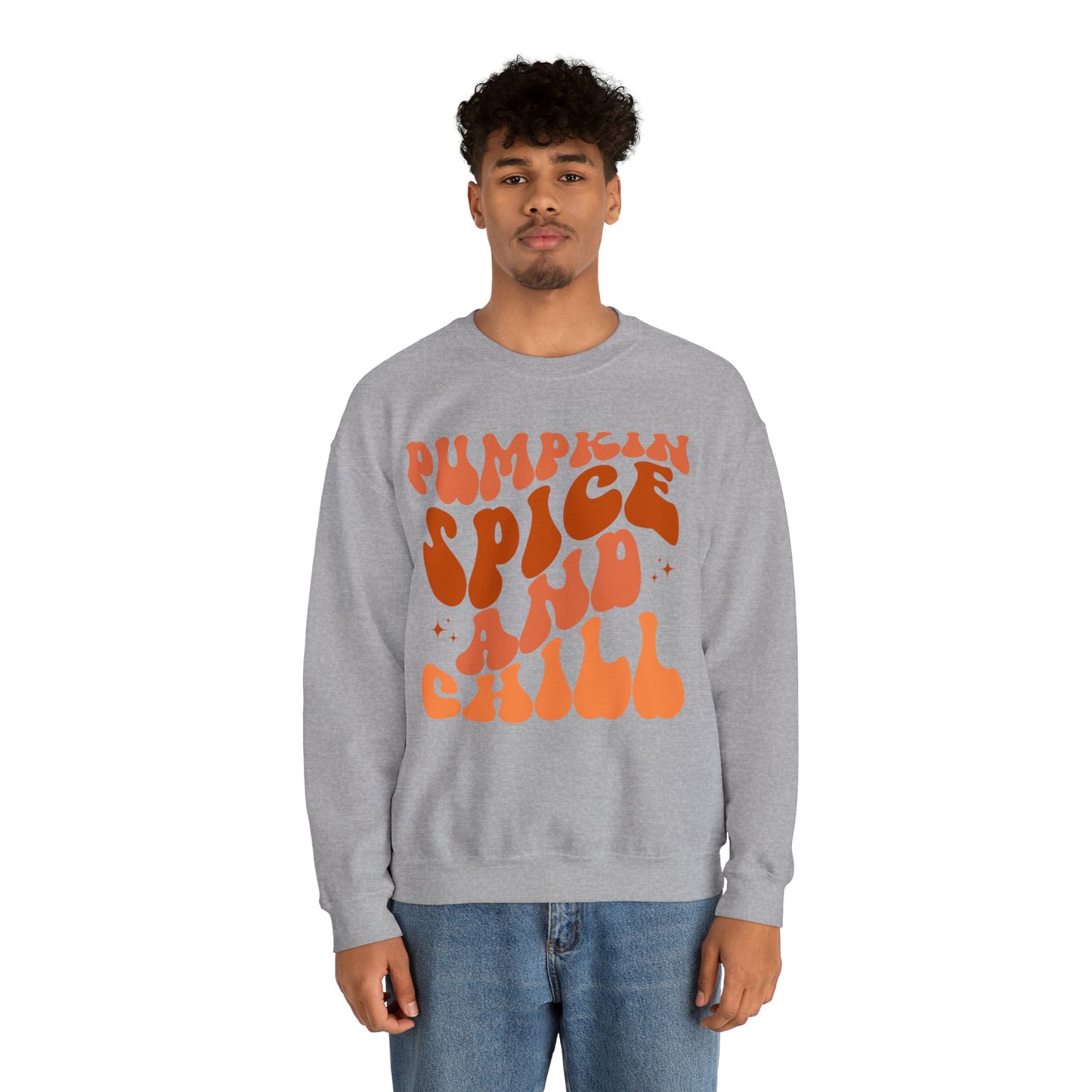 Pumpkin Spice and Chill Heavy Blend™ Crewneck Sweatshirt