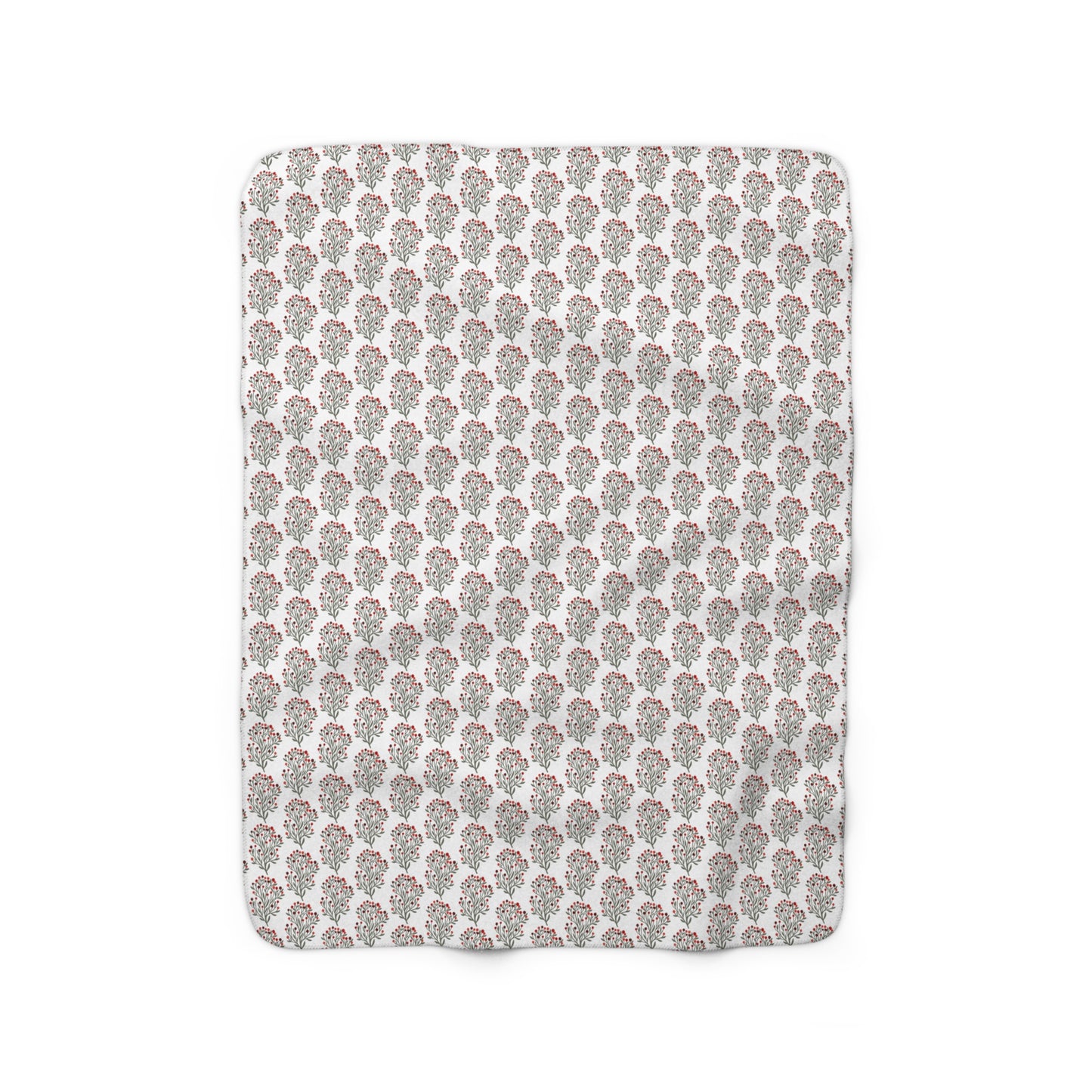 Berry Sprig Sherpa Fleece Blanket