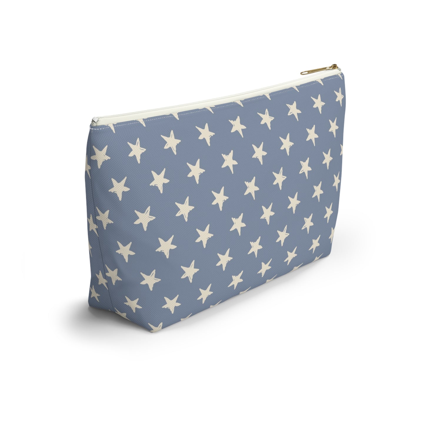 USA America 4th of July Distressed Stars Design Accessory Pouch w T-bottom