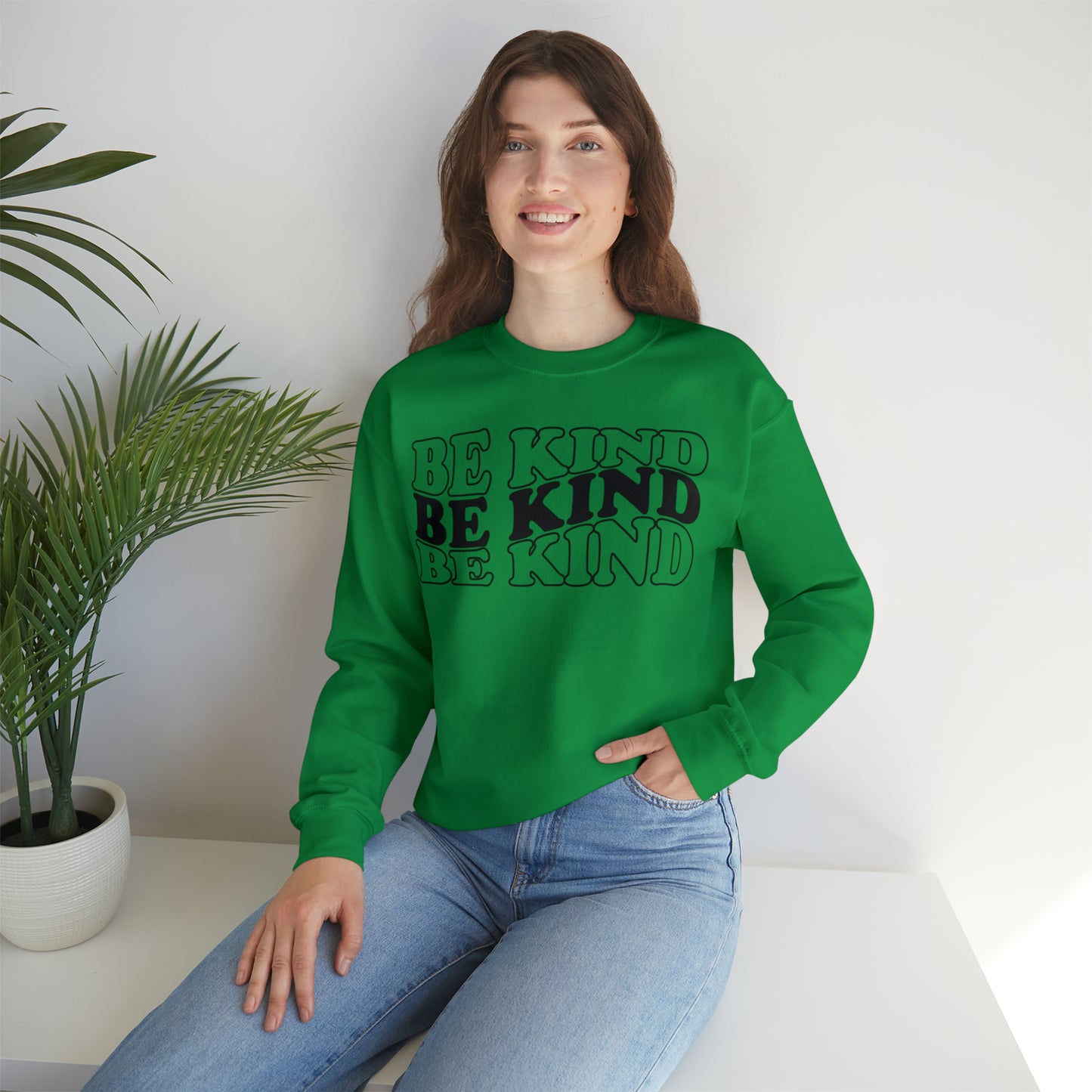 Be Kind Black Logo Unisex Heavy Blend™ Crewneck Sweatshirt