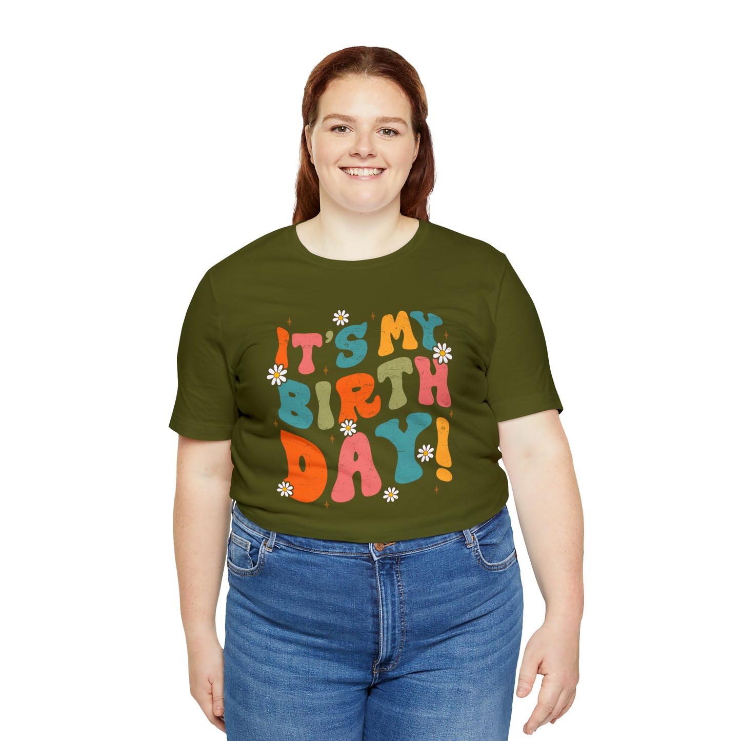 Distressed It's My Birthday Colorful Daisy T-Shirt