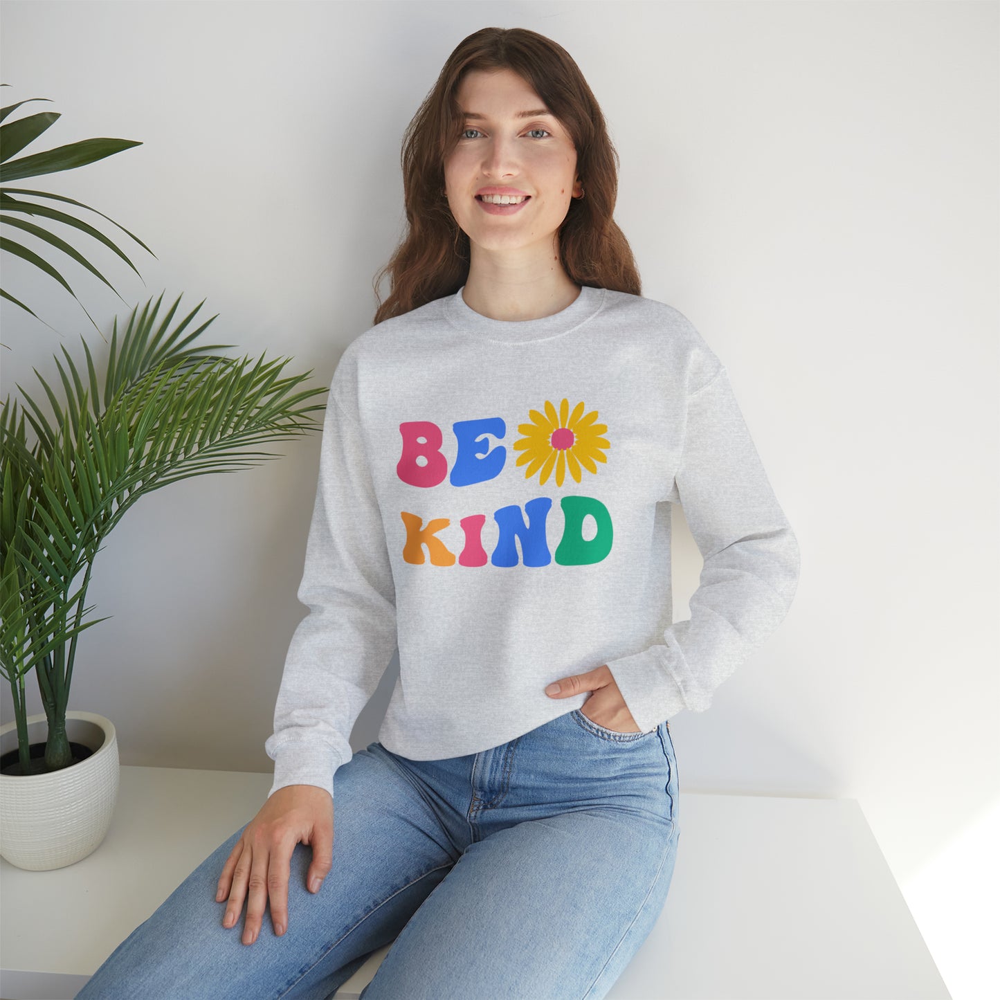 Be Kind Retro Warm Colored Unisex Heavy Blend™ Crewneck Sweatshirt