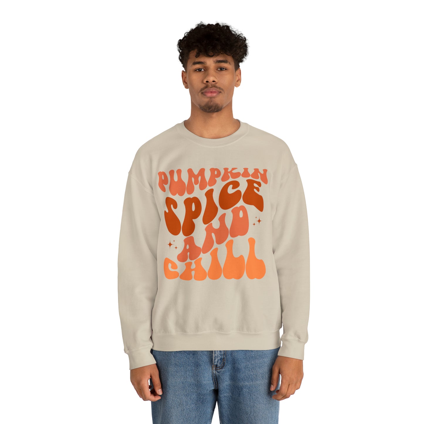 Pumpkin Spice and Chill Heavy Blend™ Crewneck Sweatshirt