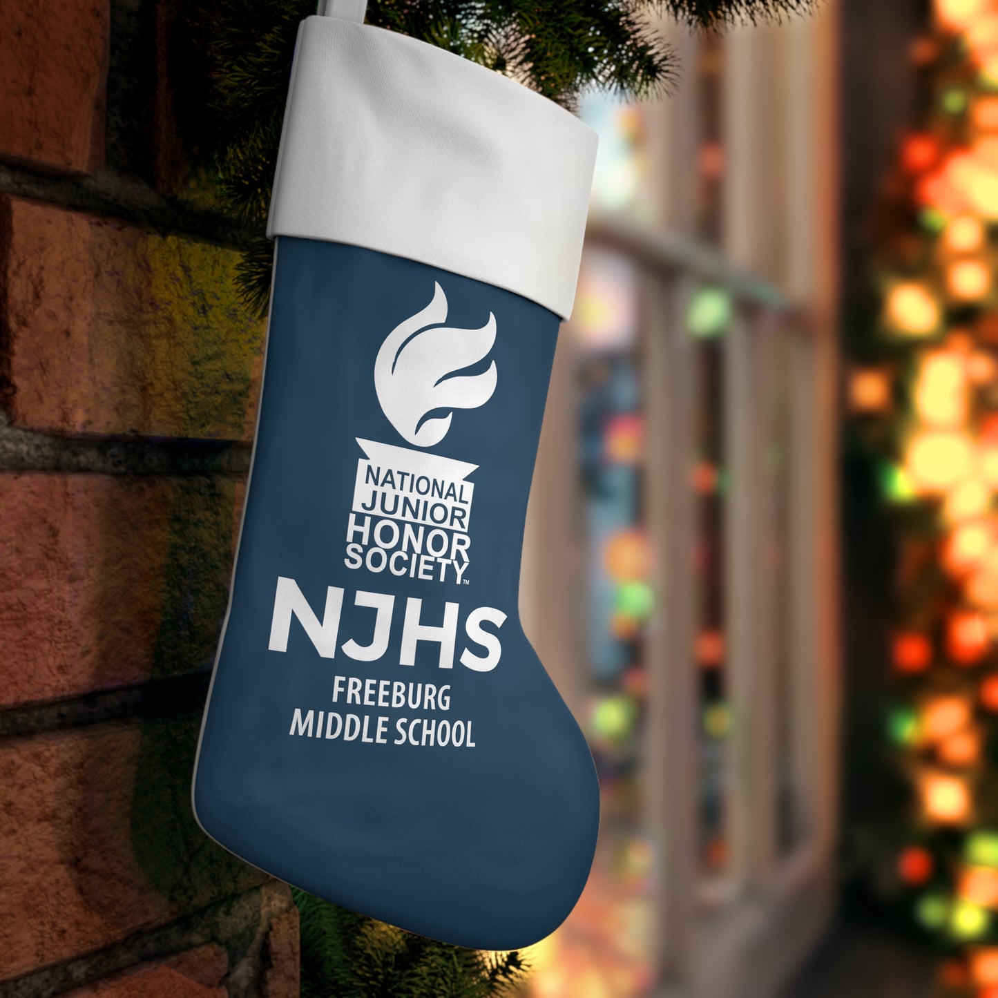 Freeburg Middle School NJHS Holiday Stocking - Slate Blue