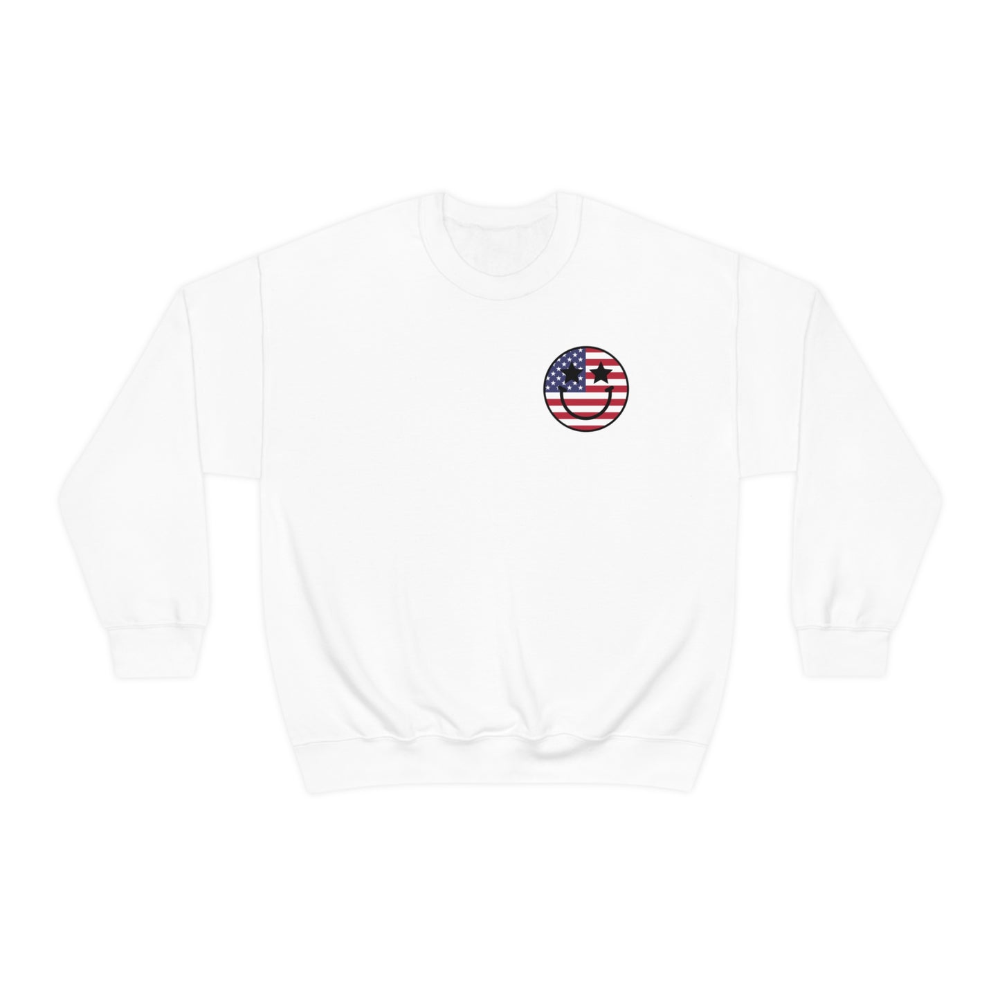 "Jesus Christ and Stars and Stripes" (Front & Back Design) - Unisex Heavy Blend™ Crewneck Sweatshirt