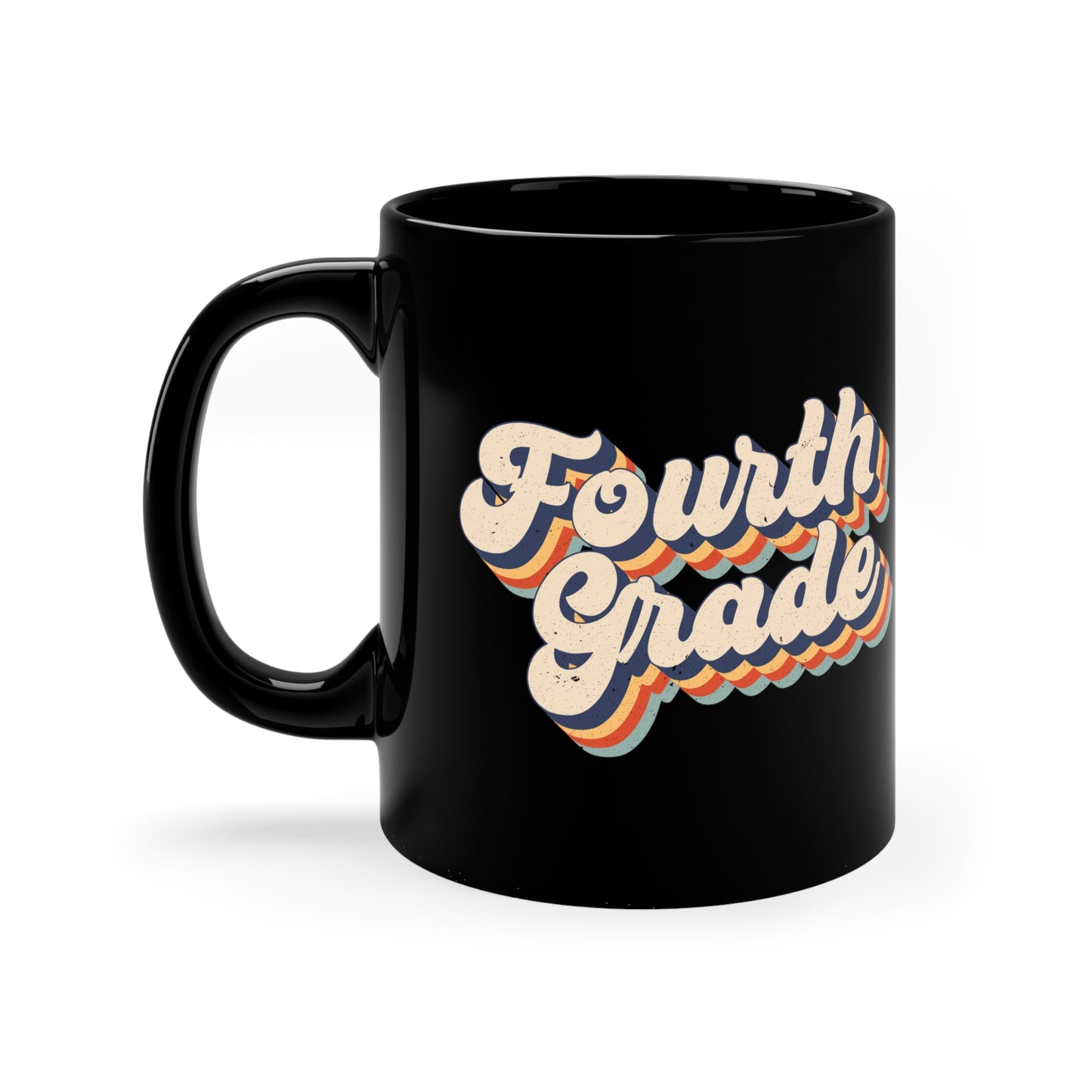 Retro Fourth Grade Crew 11oz Black Mug