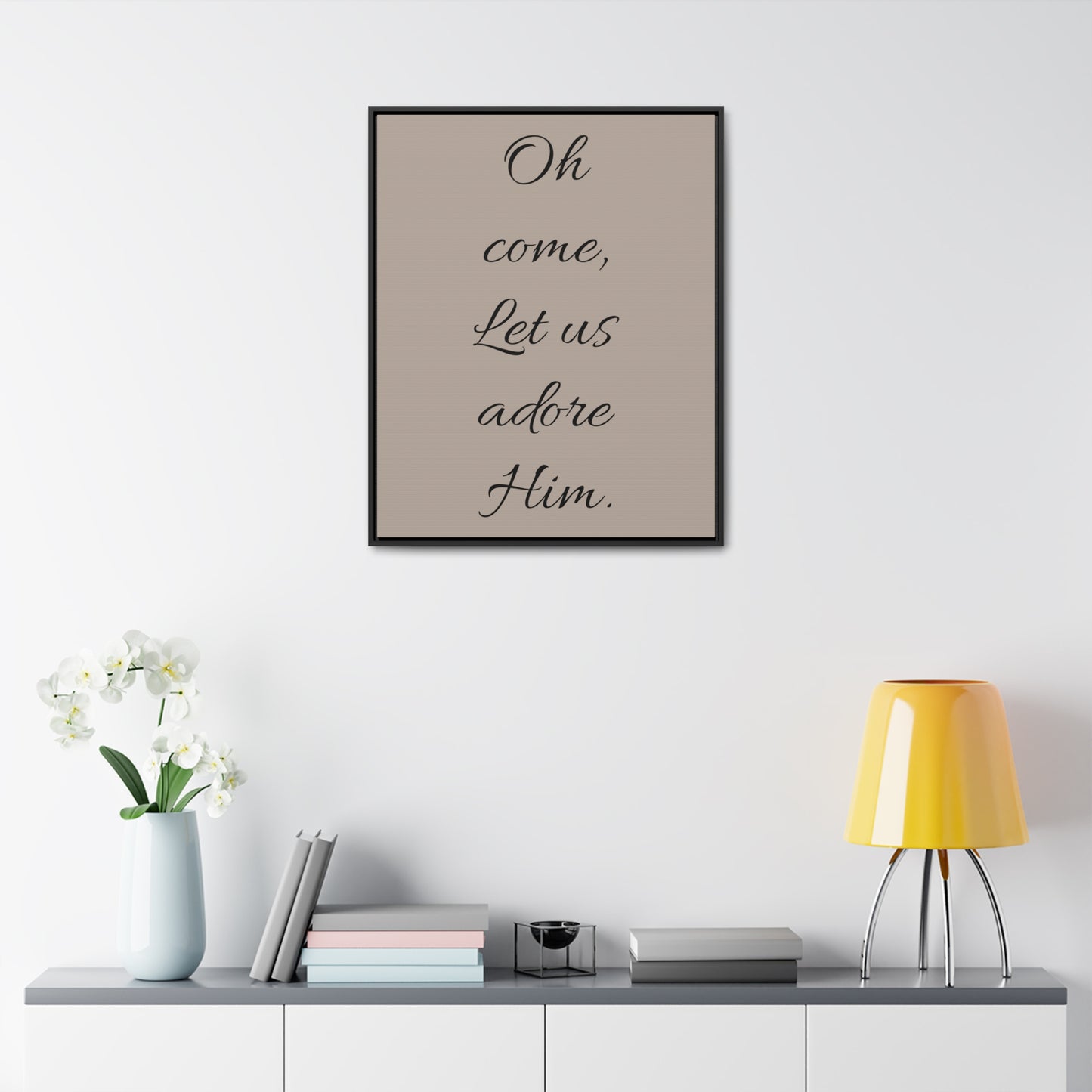 Oh Come Let Us Adore Him Gallery Canvas Wraps, Vertical Frame