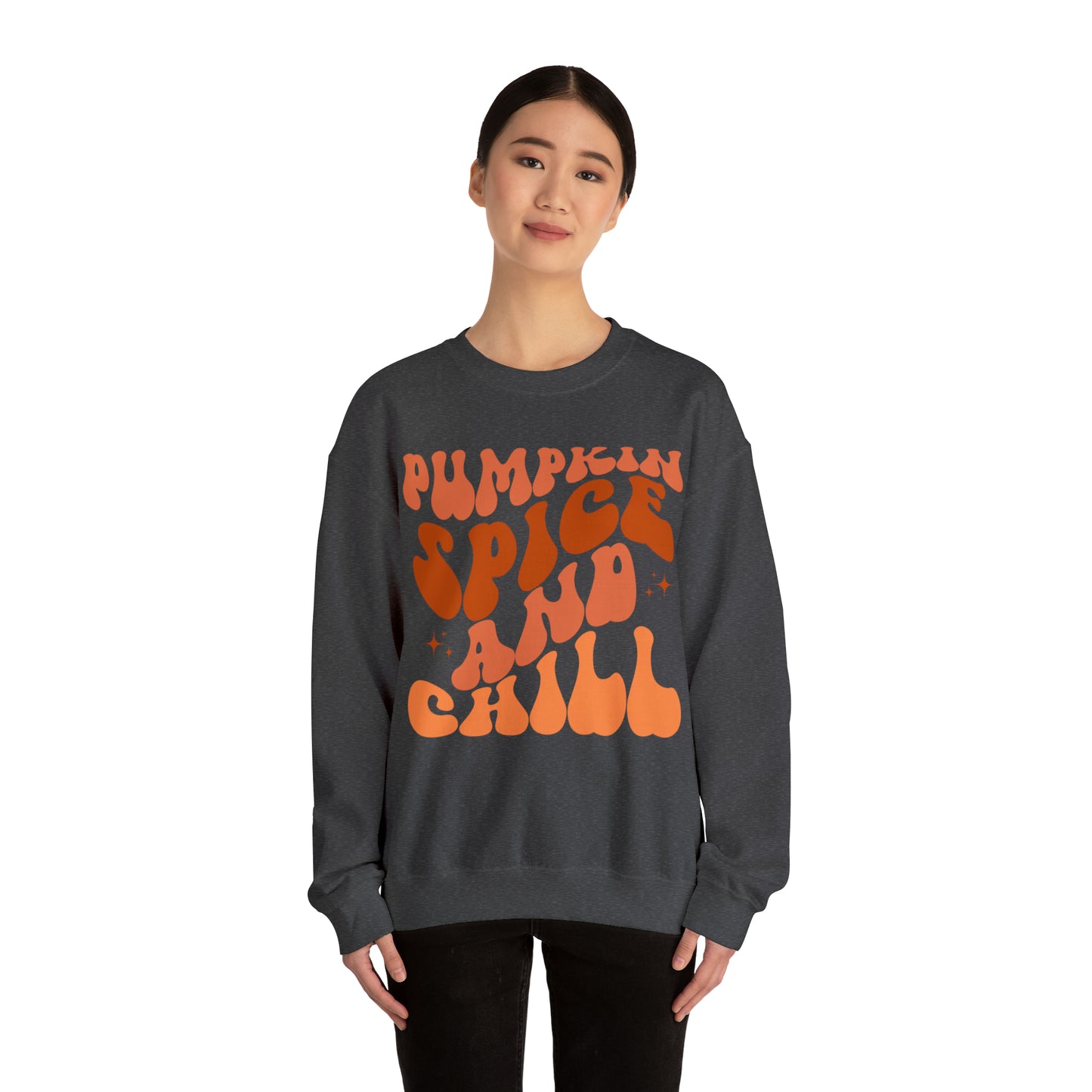Pumpkin Spice and Chill Heavy Blend™ Crewneck Sweatshirt