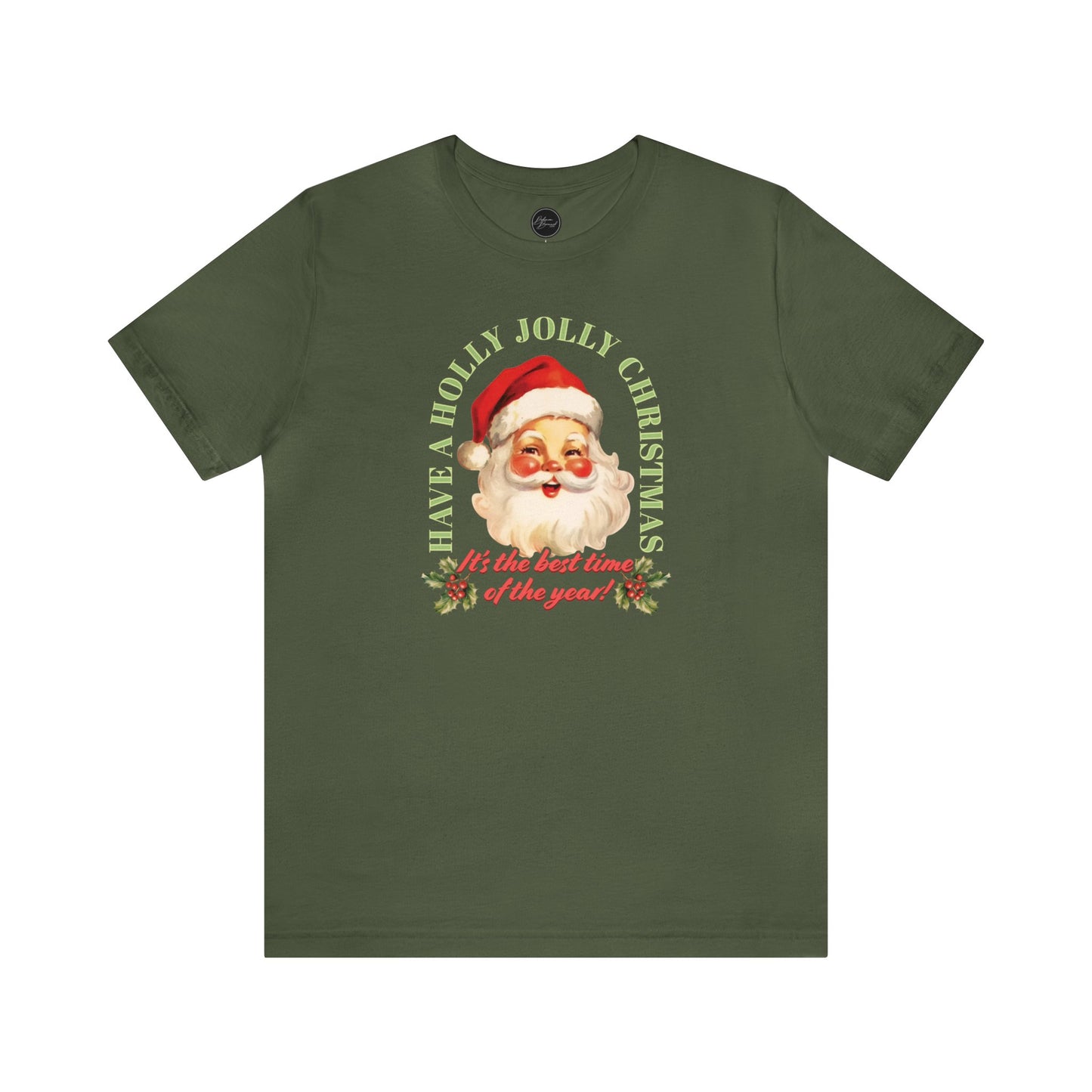 Have a Holly Jolly Christmas Arched Classic Santa Bella Jersey Short Sleeve Tee (Unisex)