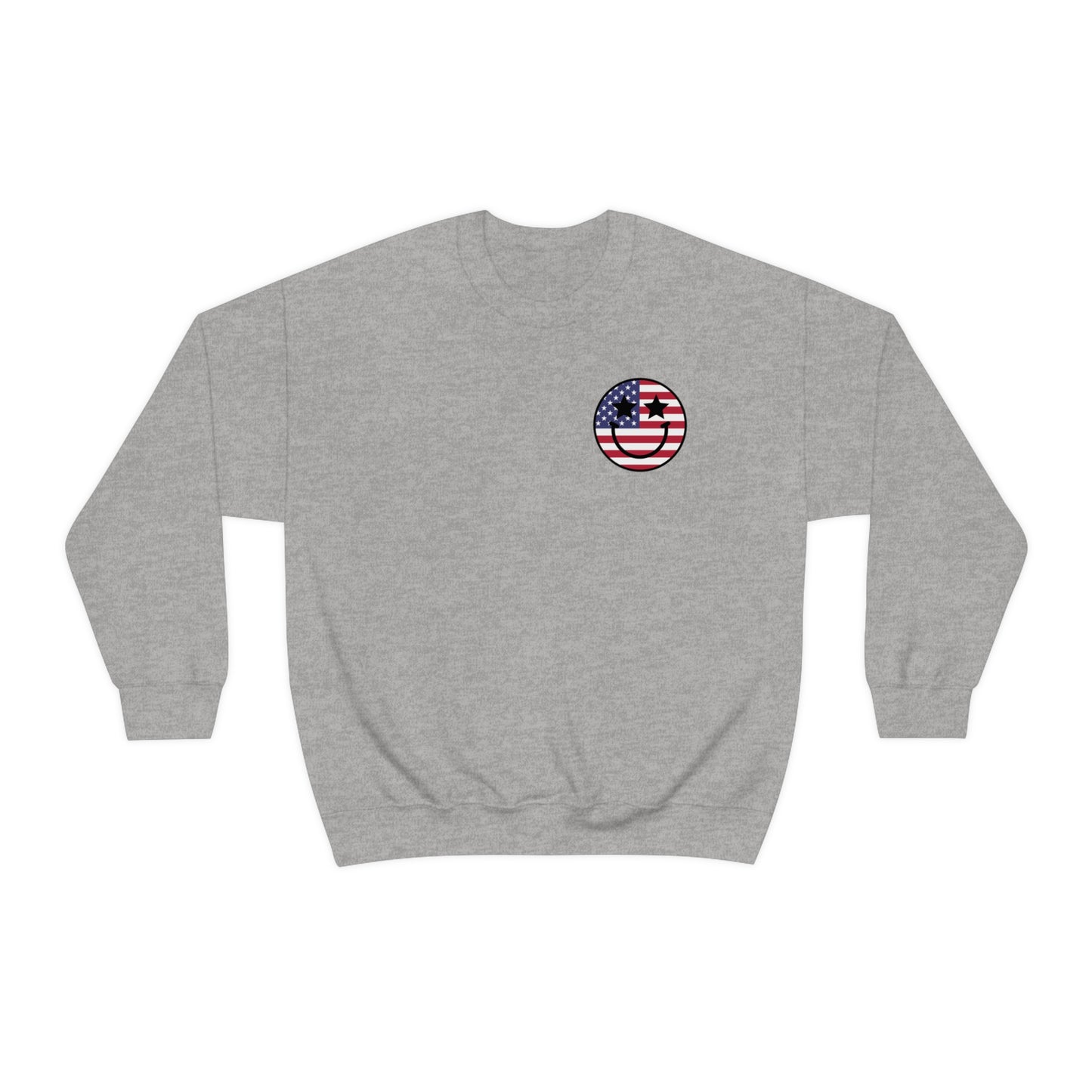 "Jesus Christ and Stars and Stripes" (Front & Back Design) - Unisex Heavy Blend™ Crewneck Sweatshirt