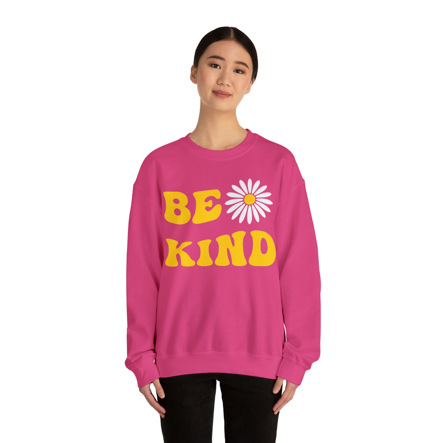 Be Kind Yellow Sunflower Unisex Heavy Blend™ Crewneck Sweatshirt