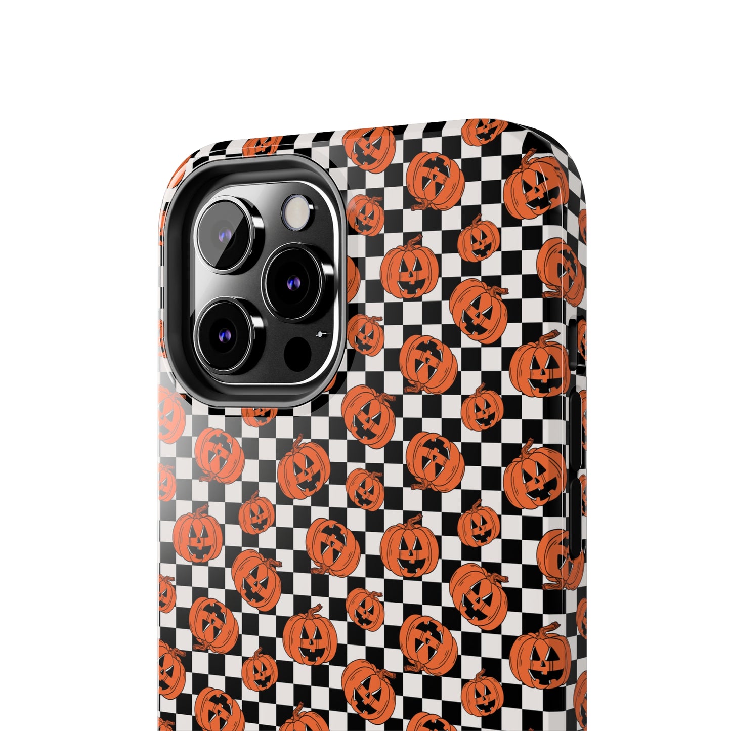 Pumpkin / Jack-O-Lantern Checkerboard Halloween/ Fall Patterned Tough Phone Cases