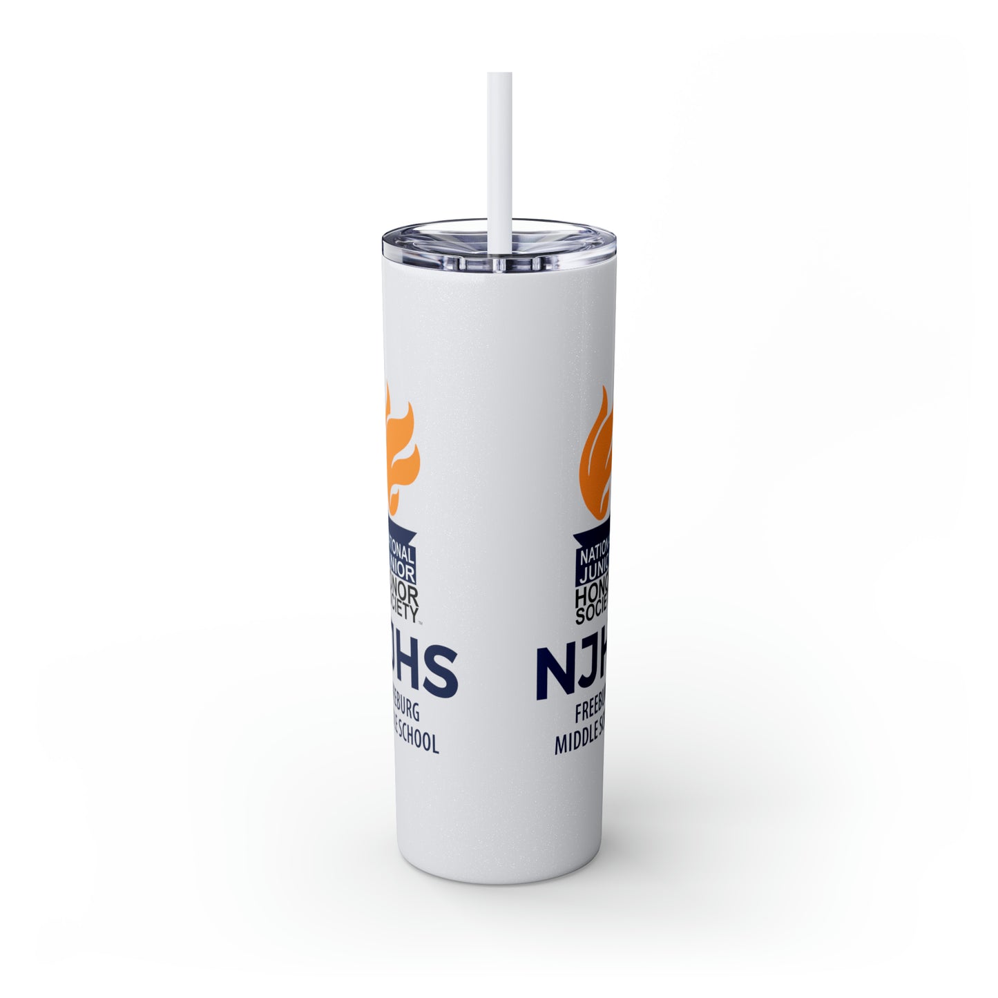 Freeburg Middle School National Junior Honor Society NJHS Yellow Torch Skinny Tumbler with Straw, 20oz