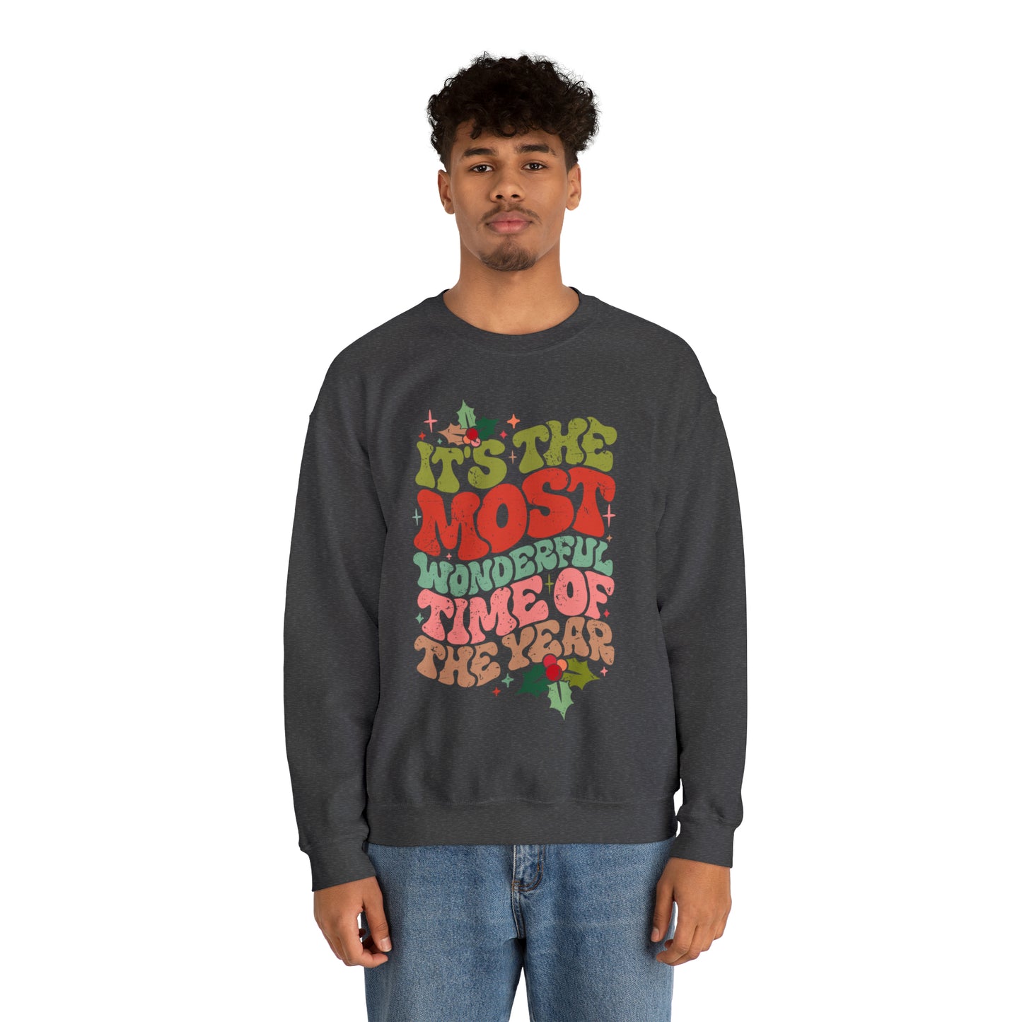 Retro It's the Most Wonderful Time of the Year Unisex Heavy Blend™ Crewneck Sweatshirt