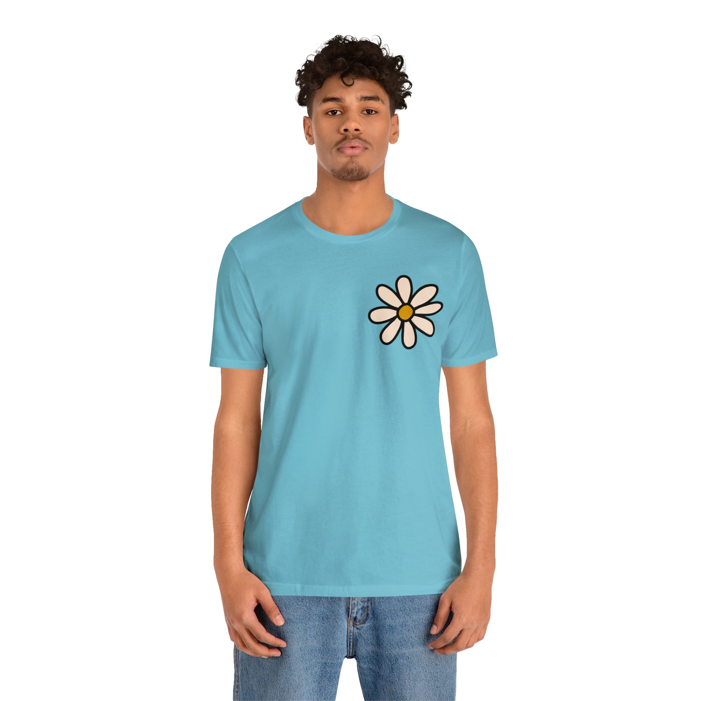 Distressed Daisy Love Like Jesus - Front and Back Design - T-Shirt