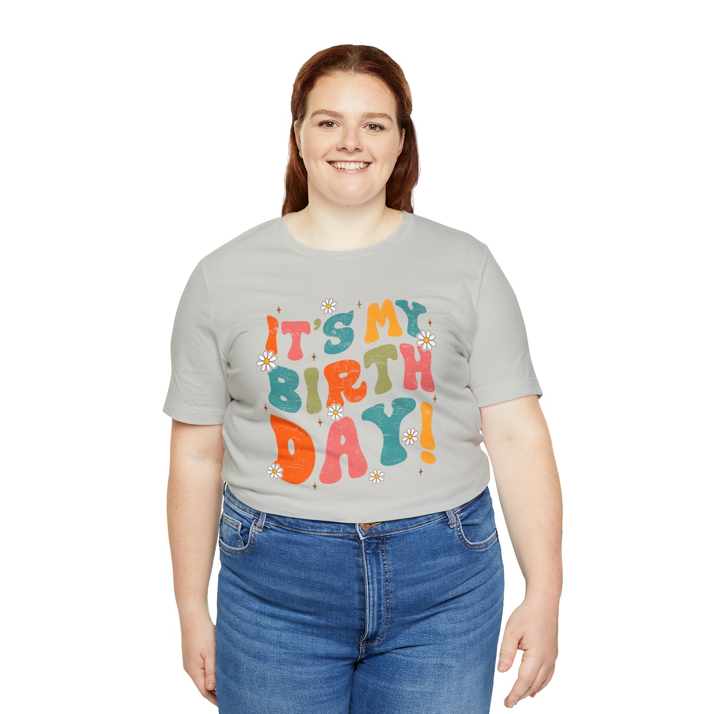 Distressed It's My Birthday Colorful Daisy T-Shirt