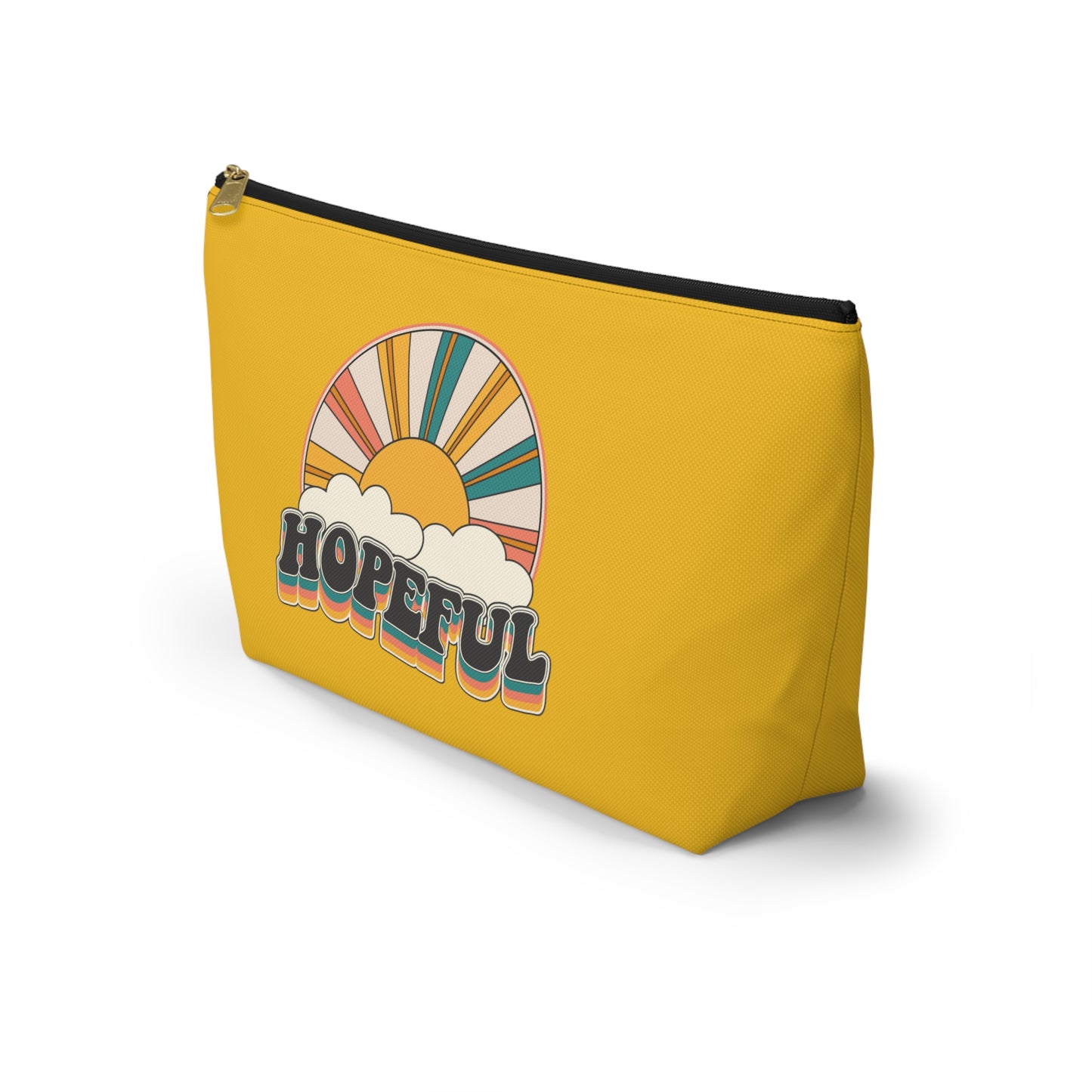 Christian Hopeful Rainbow Sunshine Print Design Accessory Pouch w T-bottom