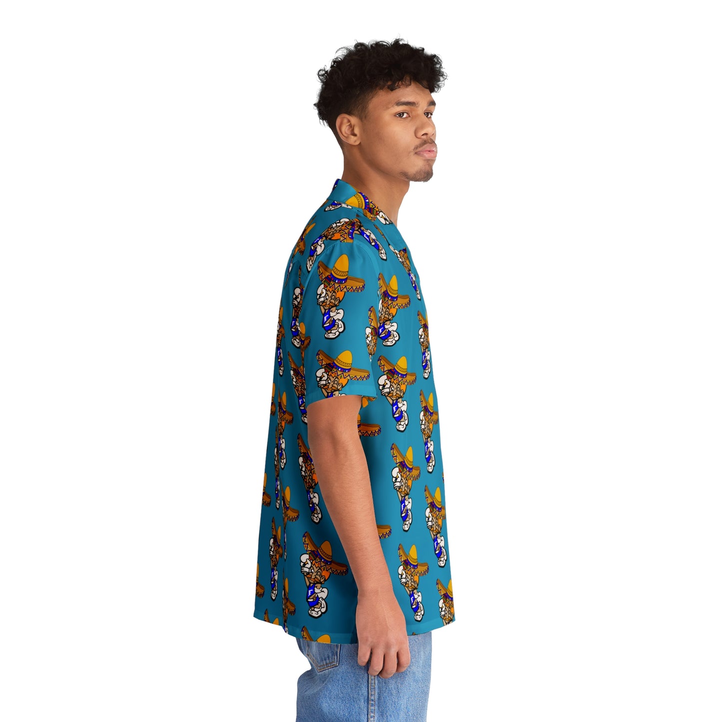 Freeburg Sombrero Midget Men's Hawaiian Shirt - Turquoise