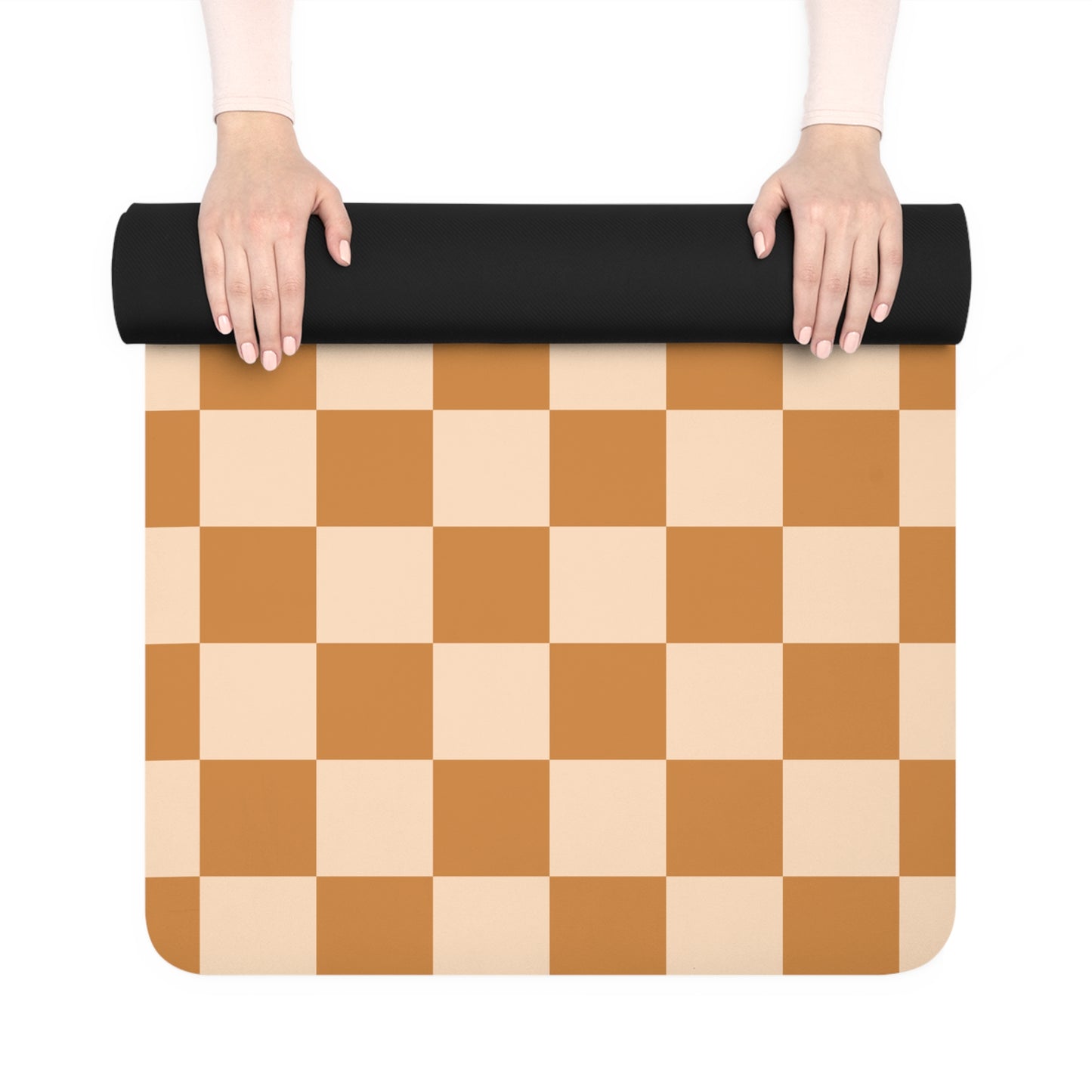 Retro Checkerboard Pattern Rubber Yoga Mat