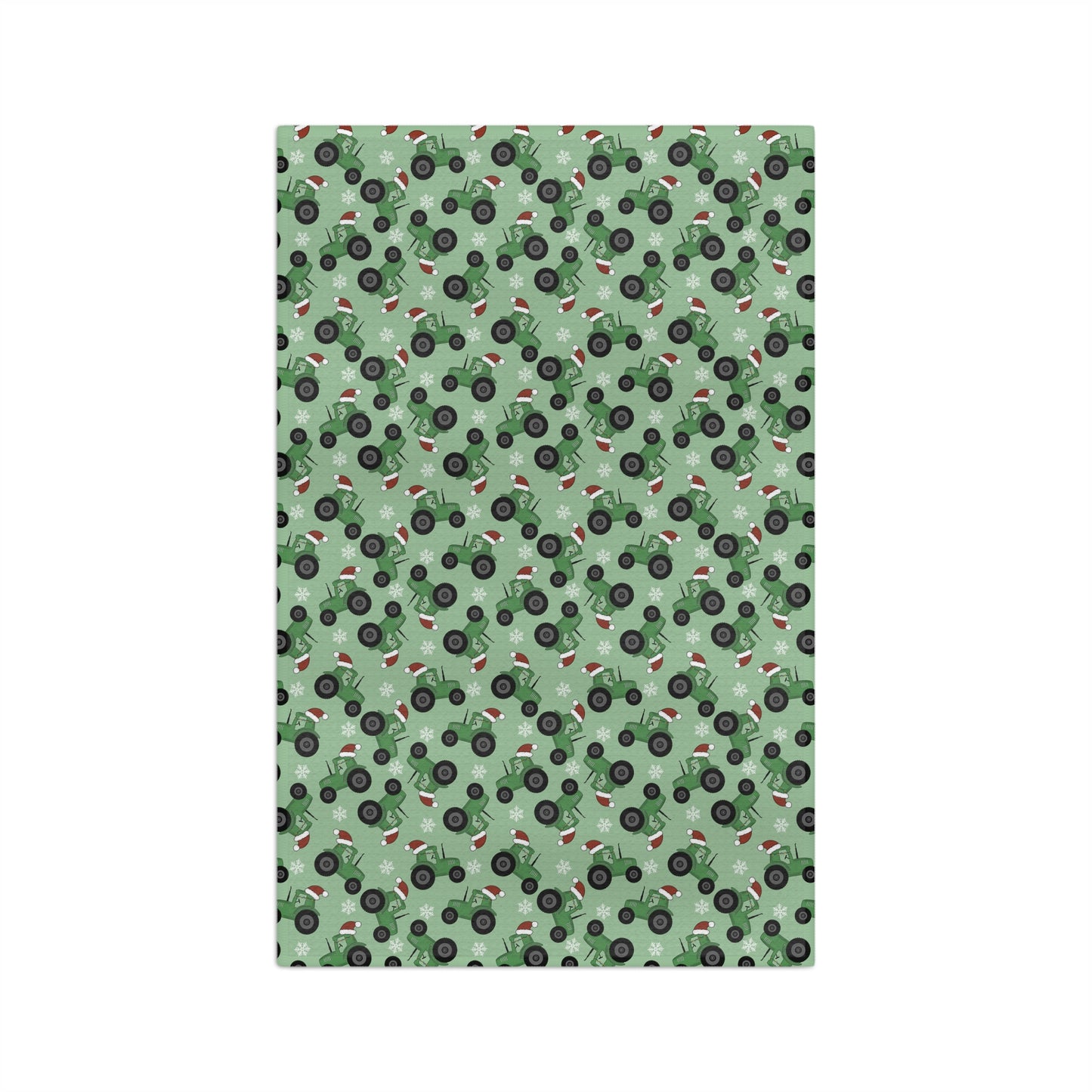 Green Santa Tractor Christmas/ Holiday Soft Tea Towel