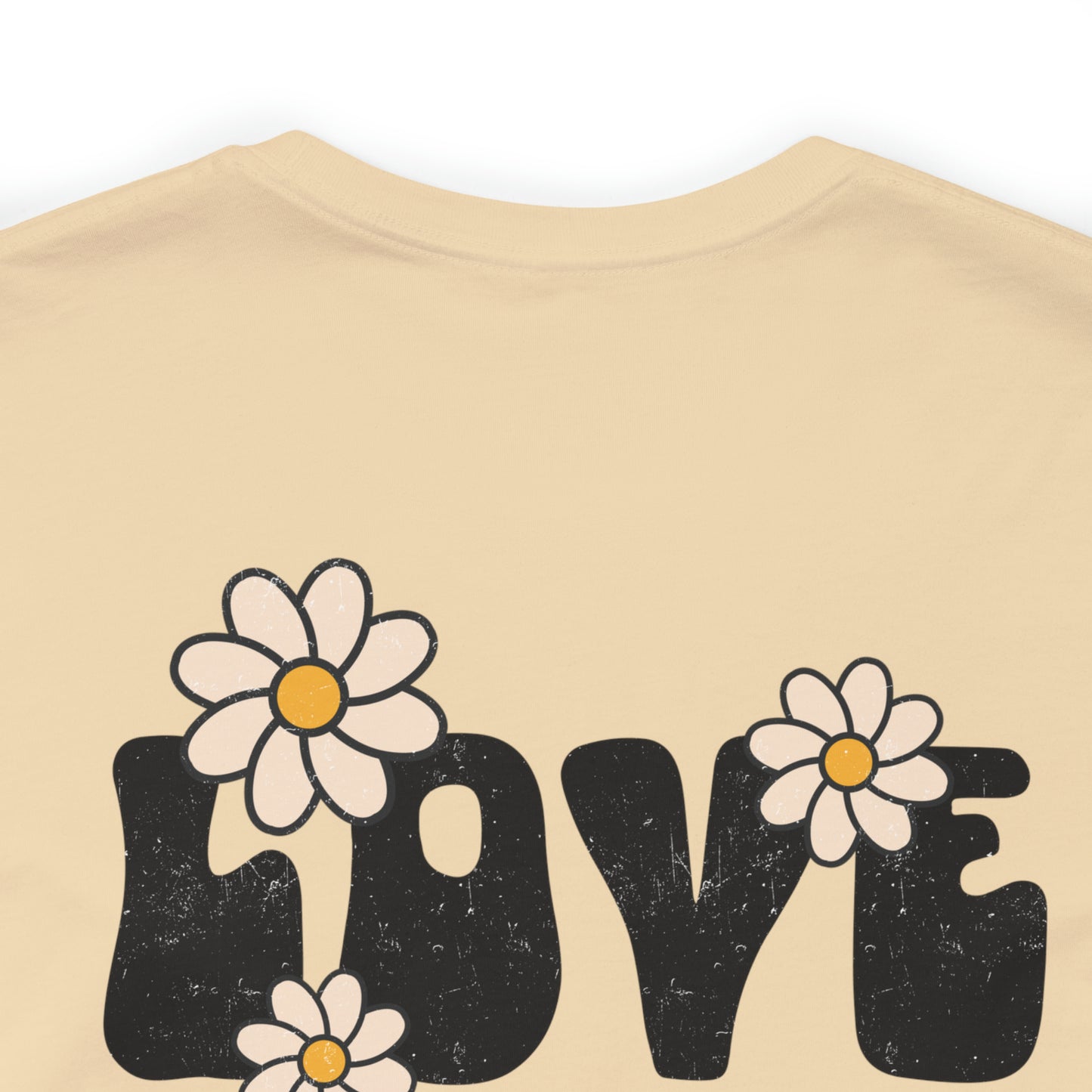 Distressed Daisy Love Like Jesus - Front and Back Design - T-Shirt