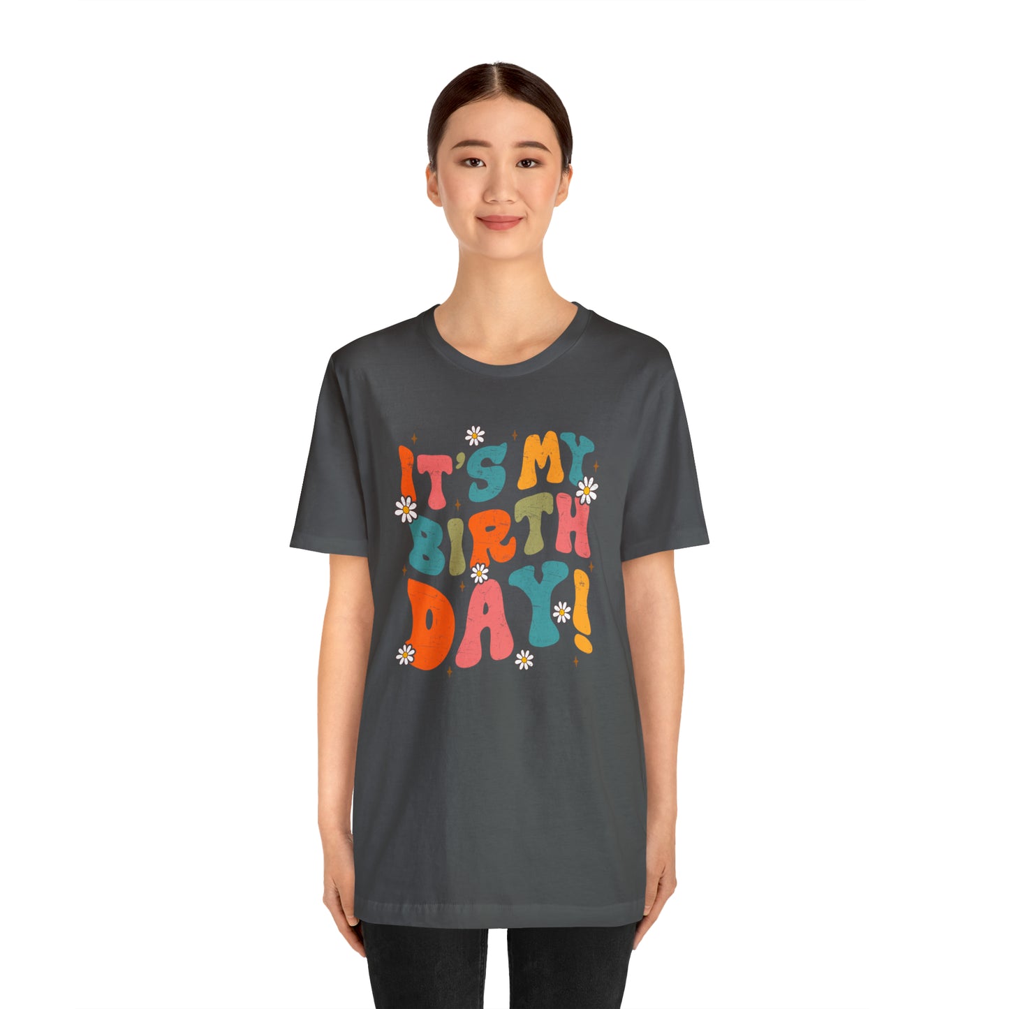 Distressed It's My Birthday Colorful Daisy T-Shirt