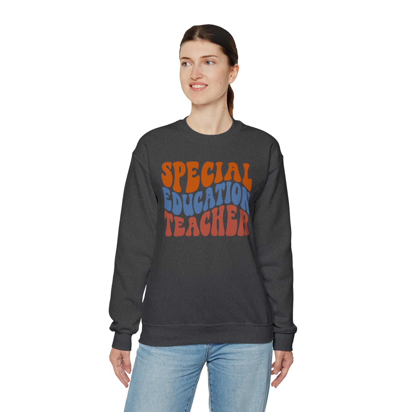 Retro Warm Colored Special Education Teacher Unisex Heavy Blend™ Crewneck Sweatshirt