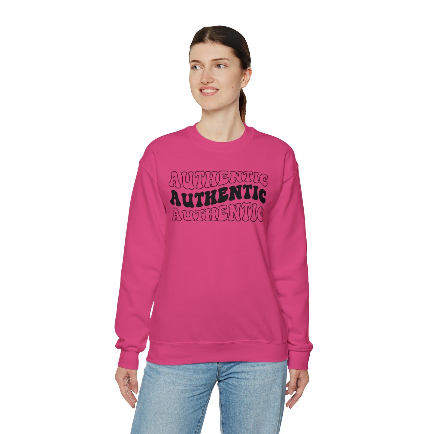 "Authentic" Black Logo Unisex Heavy Blend™ Crewneck Sweatshirt