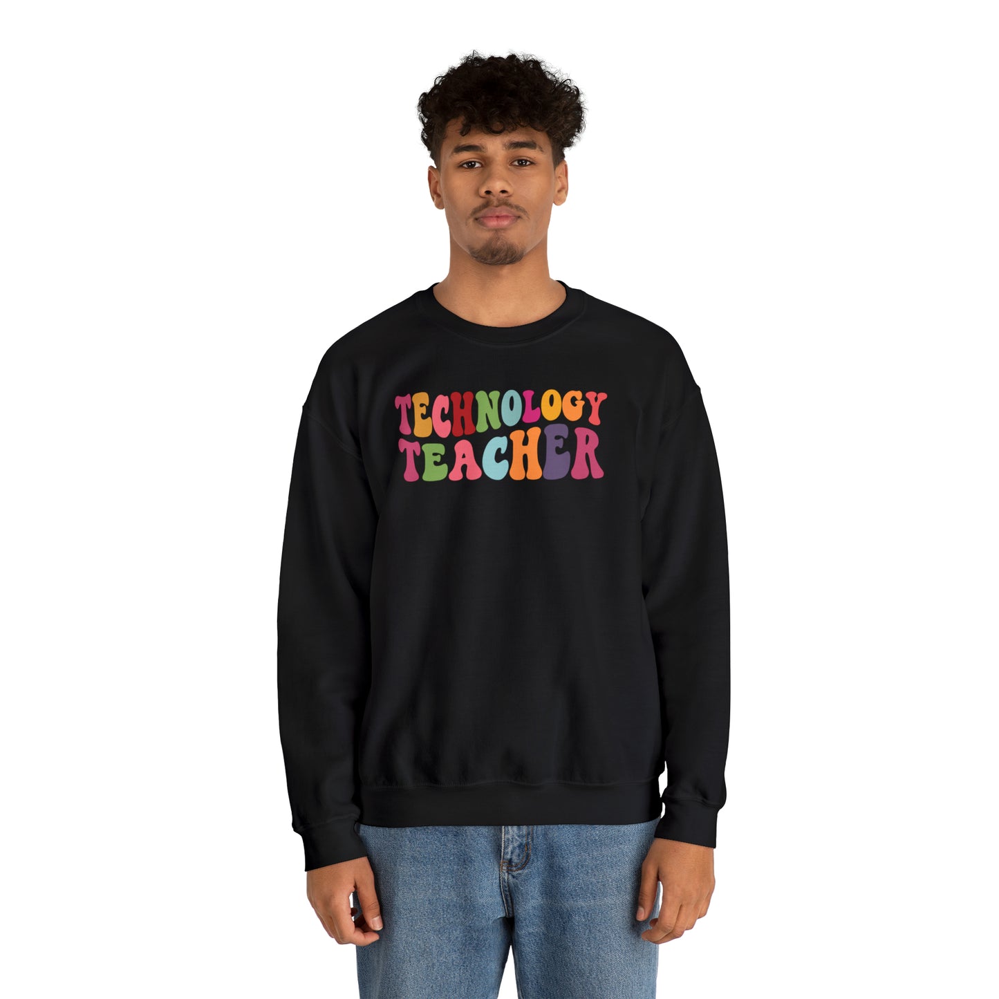 Multi-Colored Technology Teacher Lined Heavyweight Crewneck Sweatshirt
