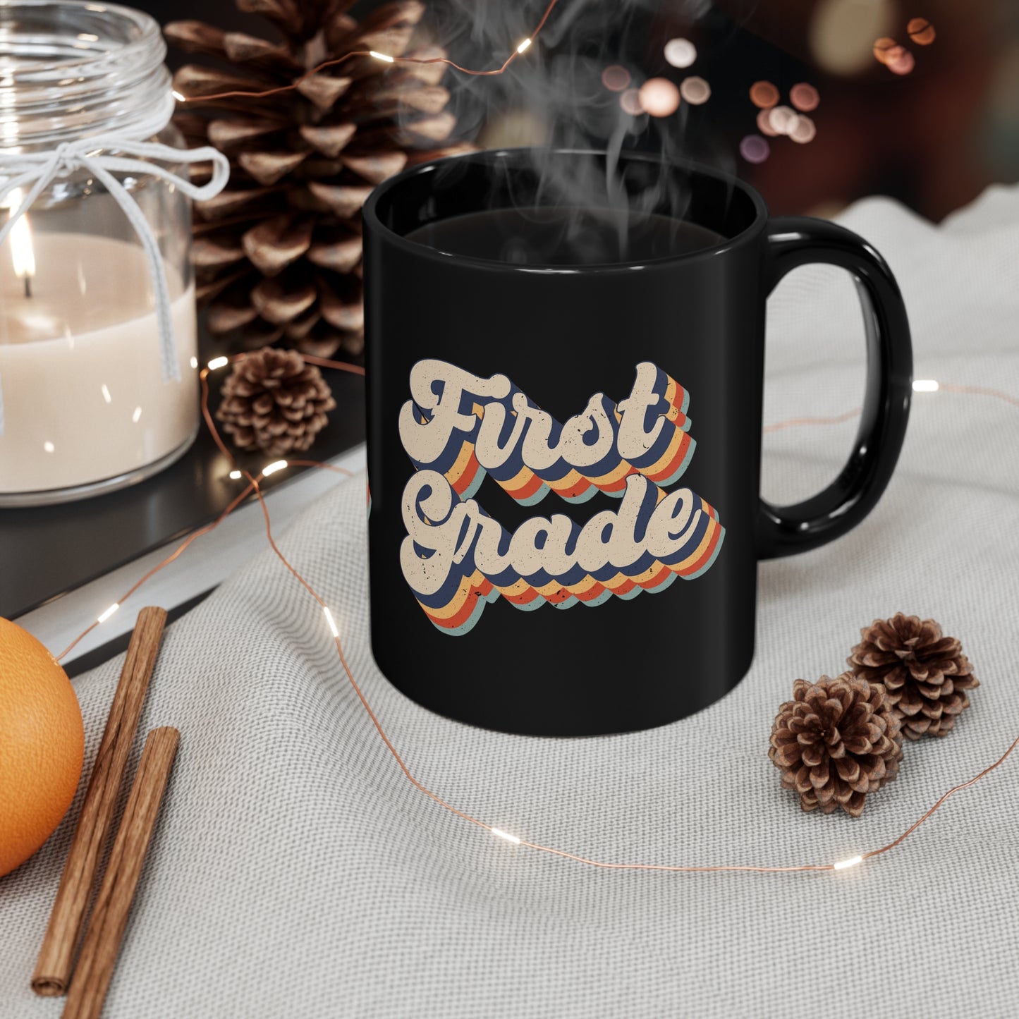 Retro First Grade 11oz Black Mug