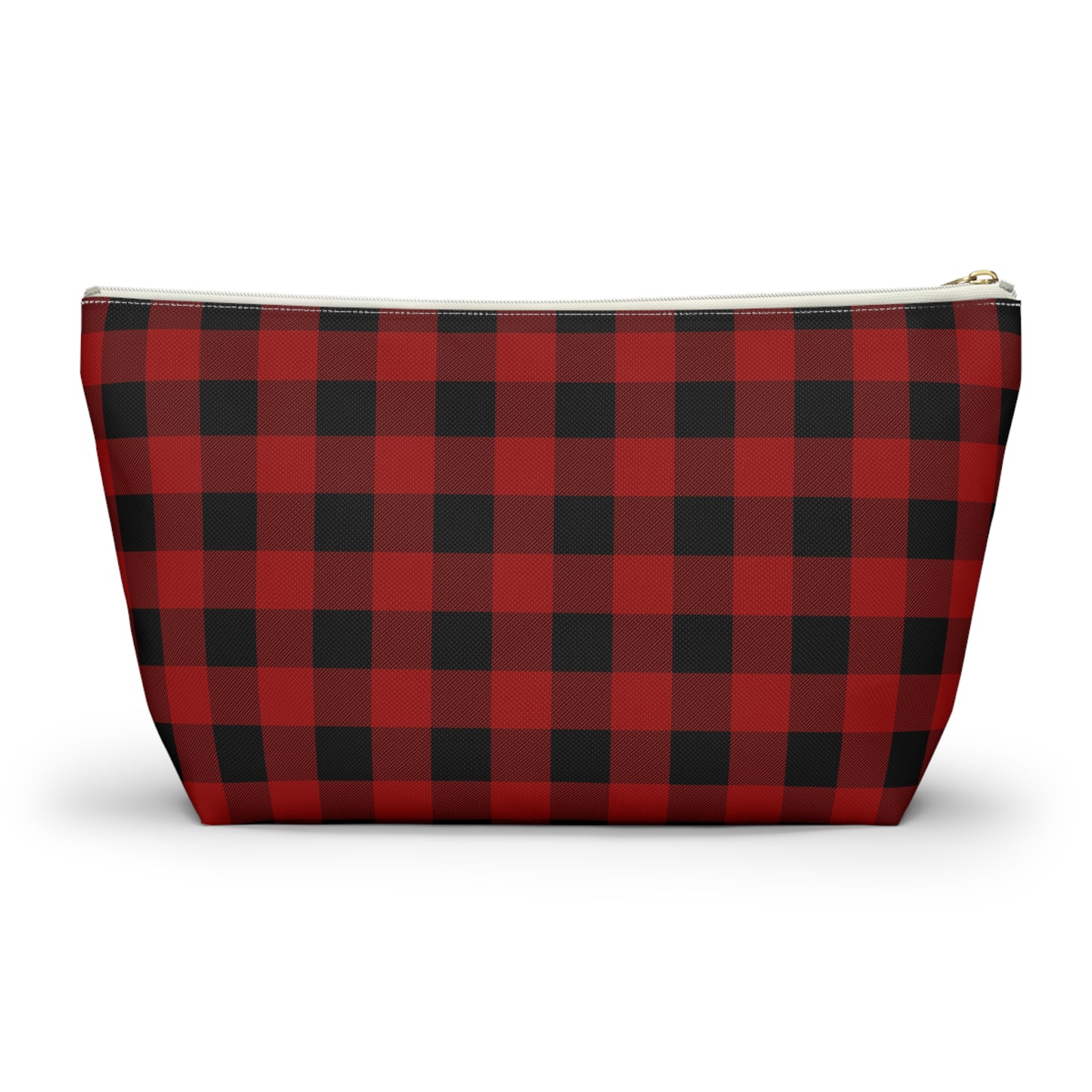 Red and Black Buffalo Plaid/Checkered Print Design Accessory Pouch w T-bottom
