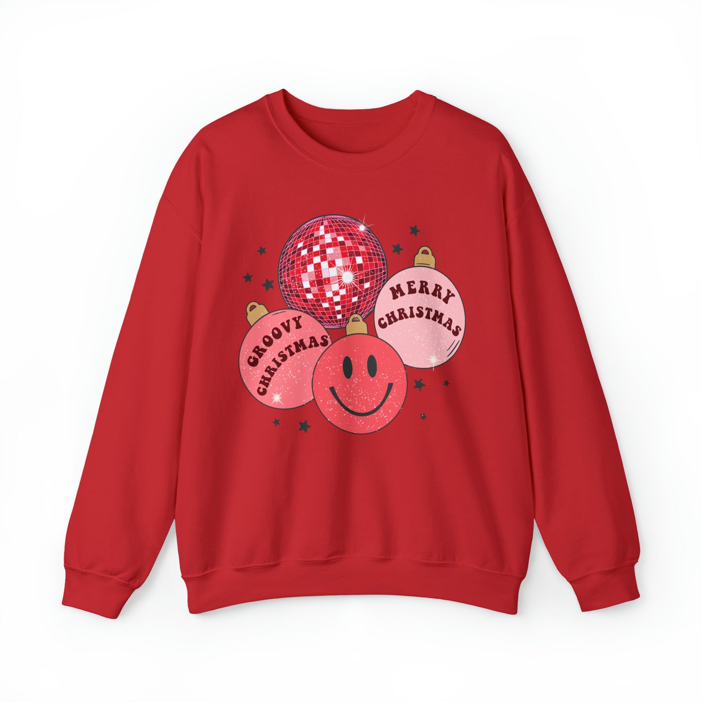 Groovy Christmas Ornaments Unisex Heavy Blend™ Crewneck Sweatshirt