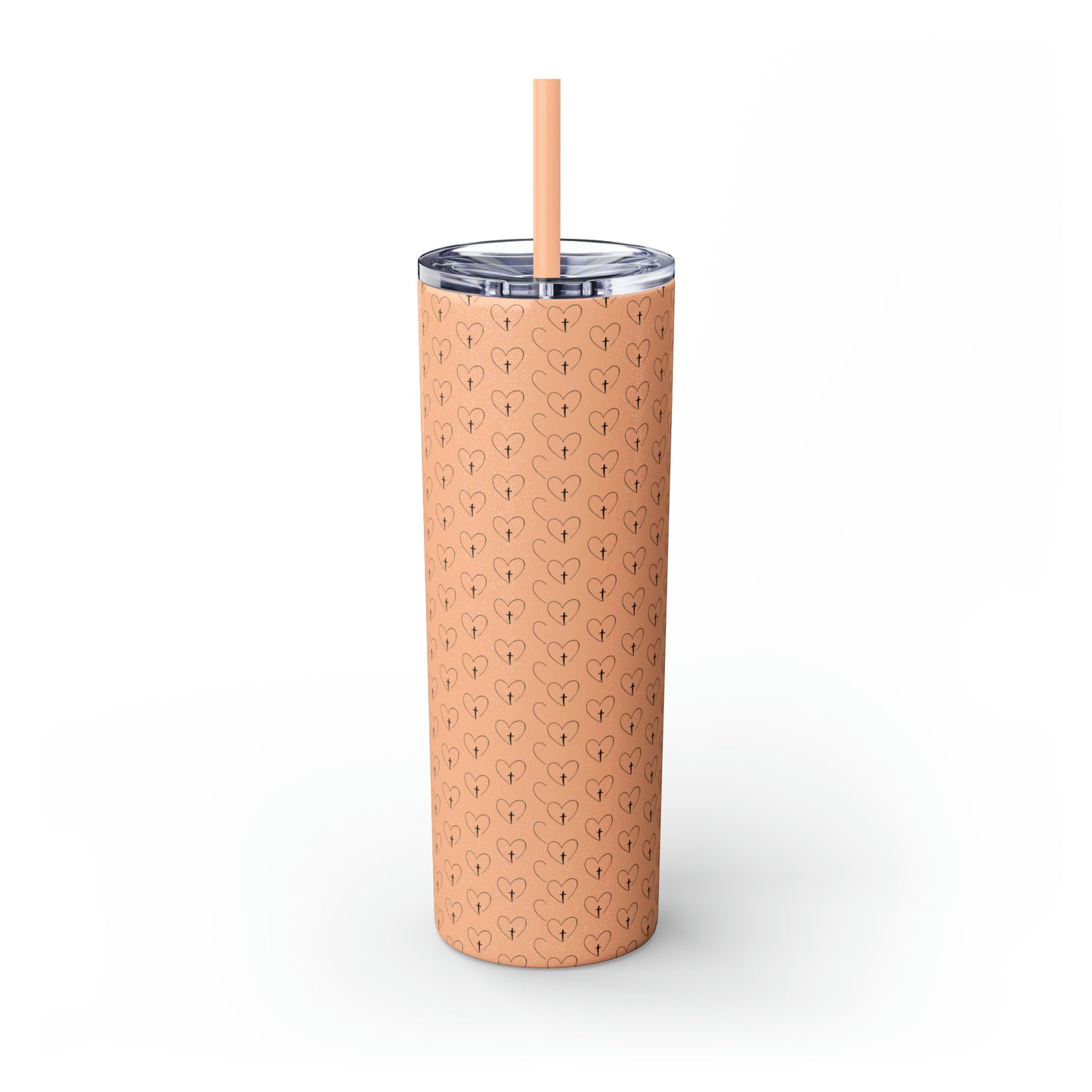Look Back and Thank God Look Forward and Trust God Christian Skinny Tumbler with Straw, 20oz