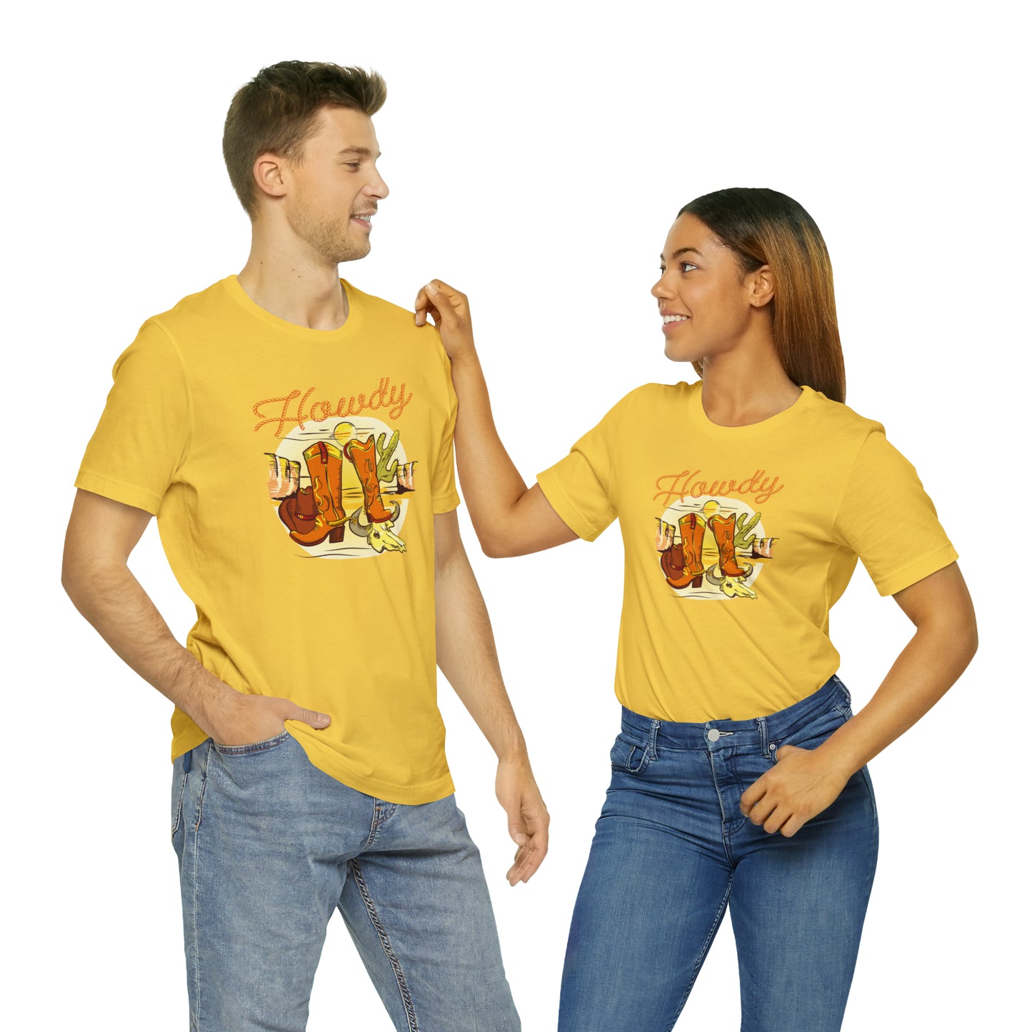 "Rope Howdy with boots" Unisex Jersey Short Sleeve Tee