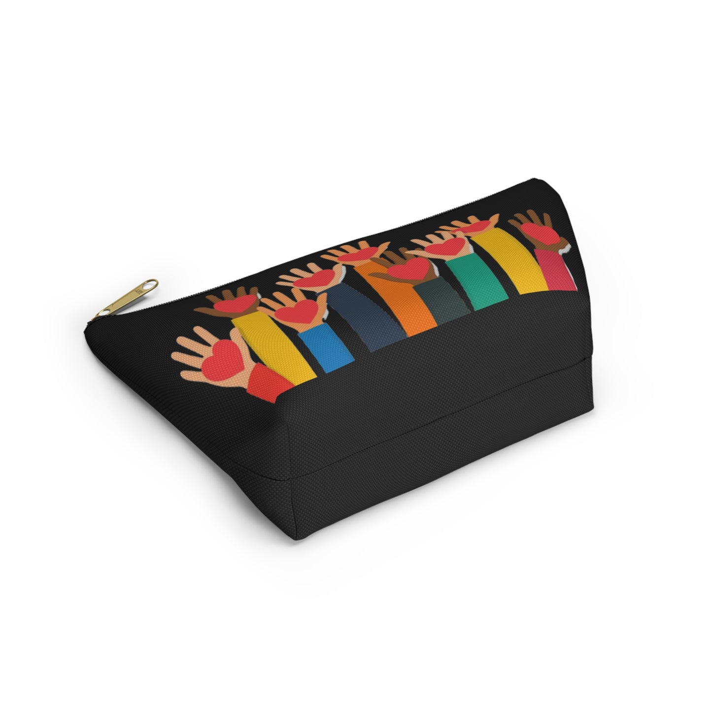 Hearts Hands and Love Print Design Accessory Pouch w T-bottom