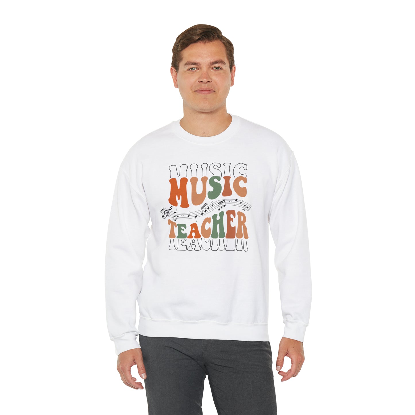 Music Teacher Multi-Line Heavyweight Crewneck Sweatshirt