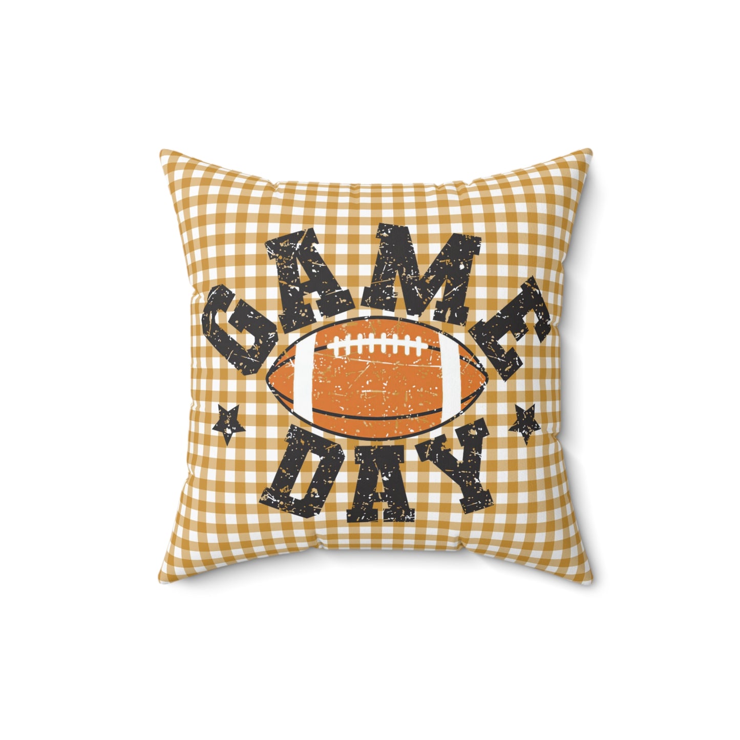 Game Day Football Brown Checkerboard Fall/ Halloween Spun Polyester Square Pillow