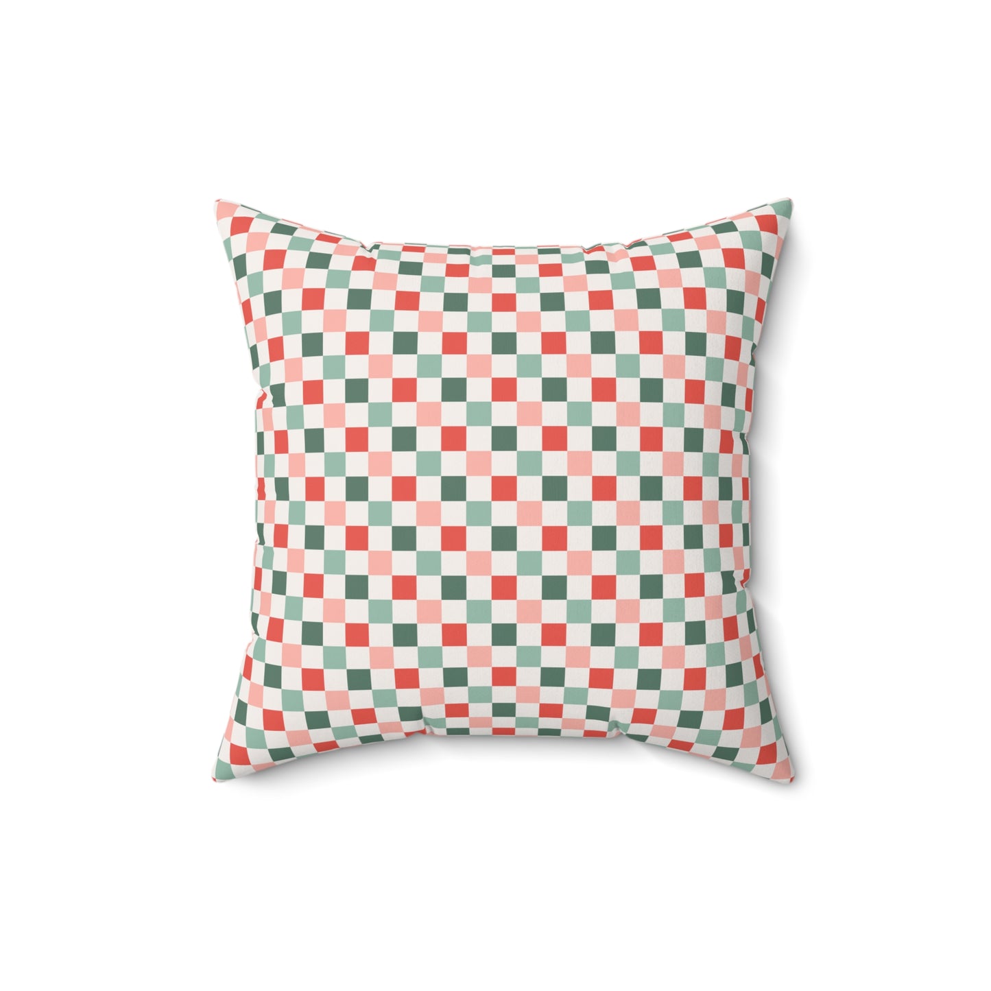 Christmas Checkerboard Pattern Polyester Square Pillow