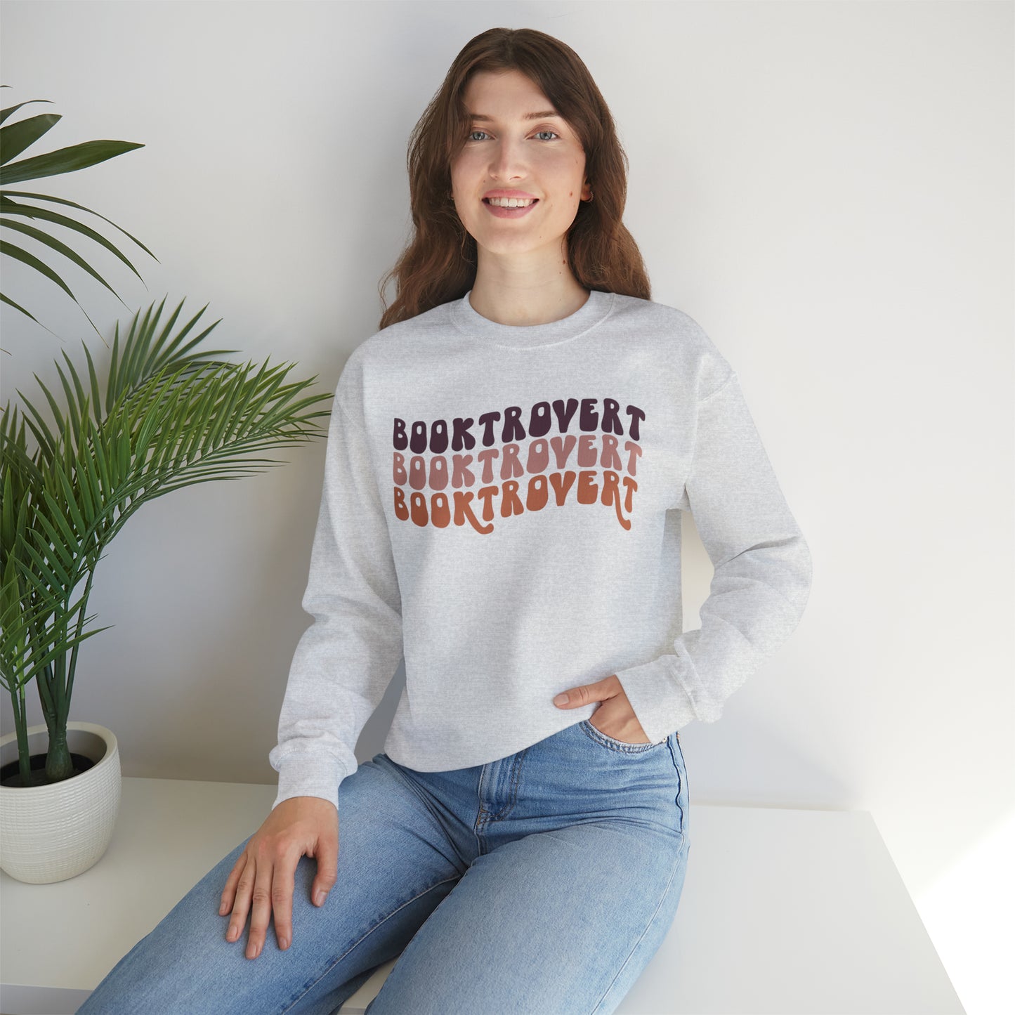Warm Booktrovert Unisex Heavy Blend Crewneck Sweatshirt