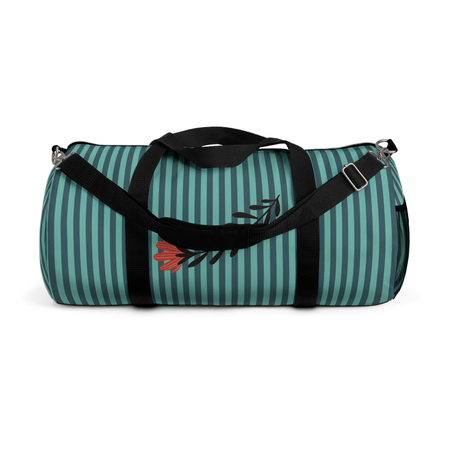 Winter Stripes Flower Duffel Bag