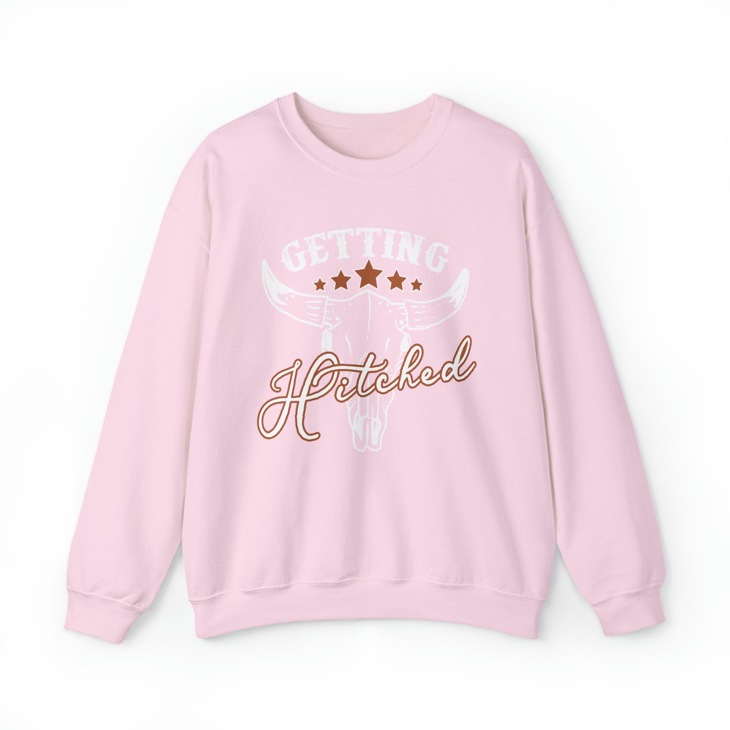 Vintage Getting Hitched Bride Unisex Heavy Blend™ Crewneck Sweatshirt - White Ink