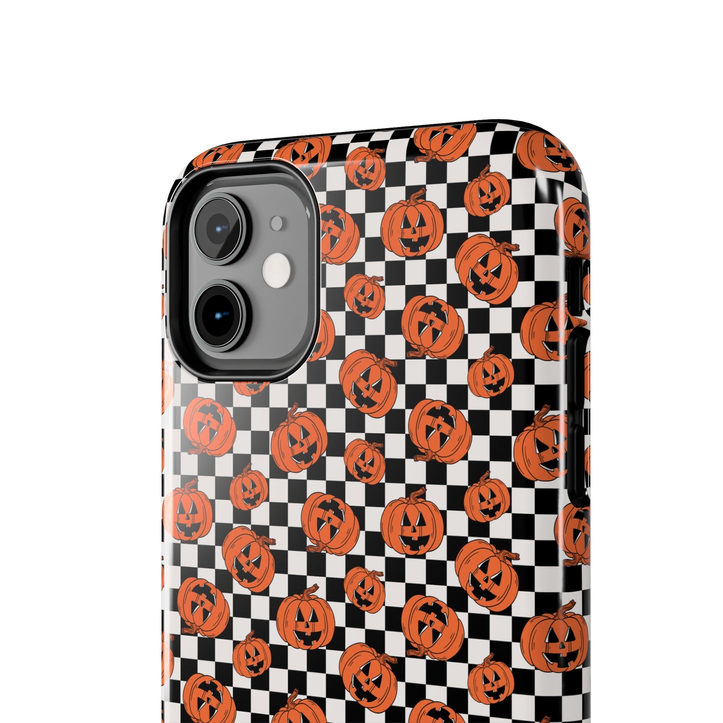 Pumpkin / Jack-O-Lantern Checkerboard Halloween/ Fall Patterned Tough Phone Cases