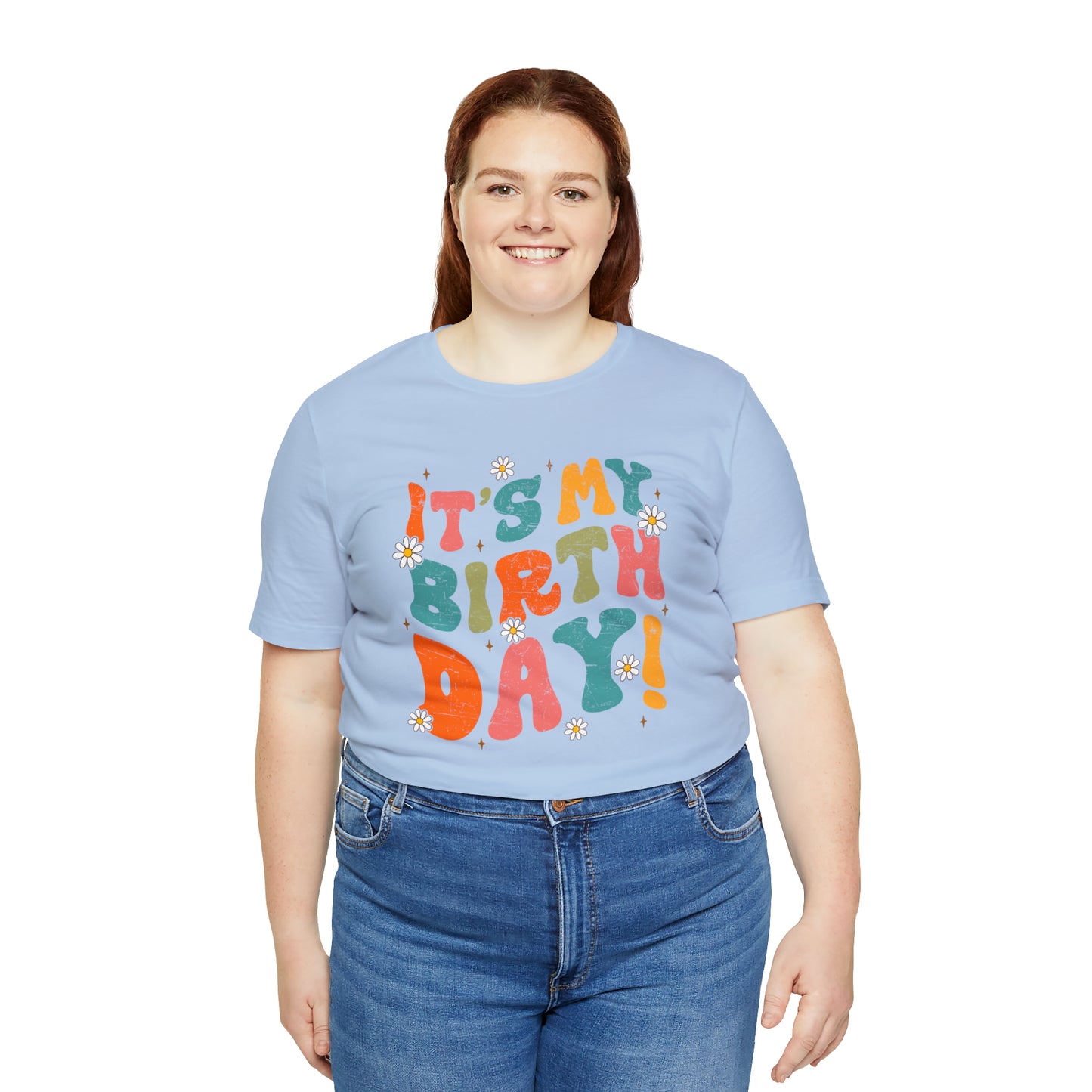 Distressed It's My Birthday Colorful Daisy T-Shirt