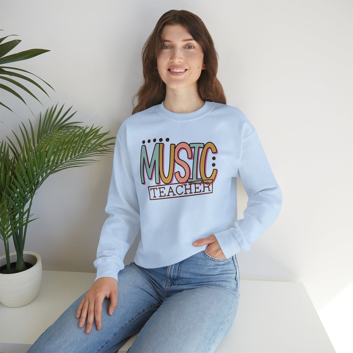 Vintage Multi-Colored Technology Teacher Lined Heavyweight Crewneck Sweatshirt