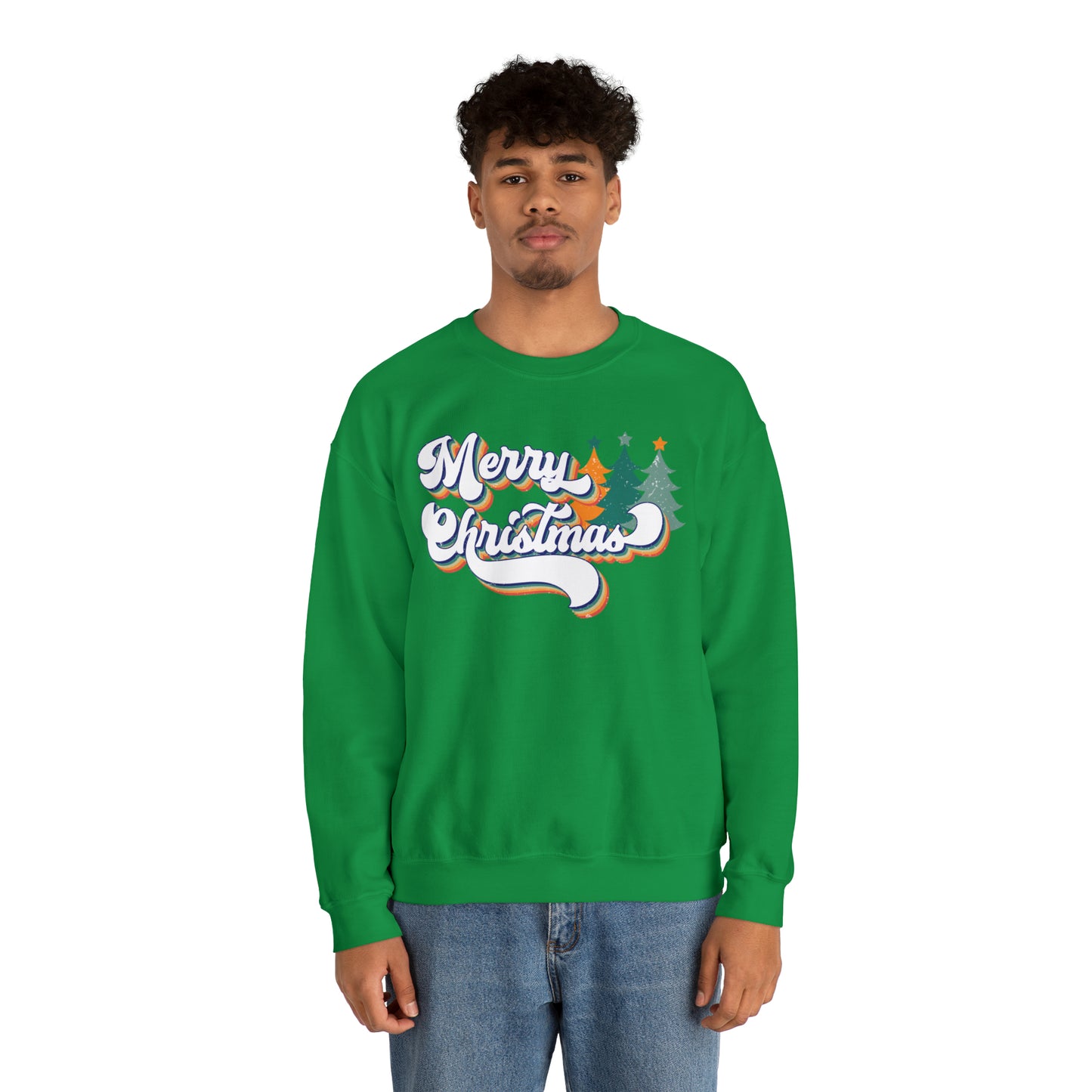 Retro Merry Christmas Heavyweight Crewneck Sweatshirt
