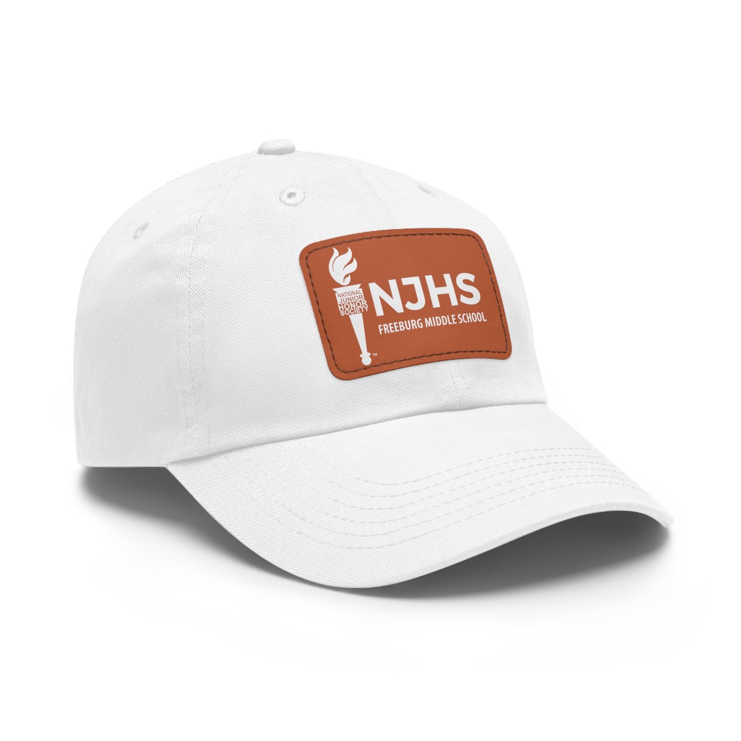 Freeburg Middle School White Torch Hat with Leather Patch