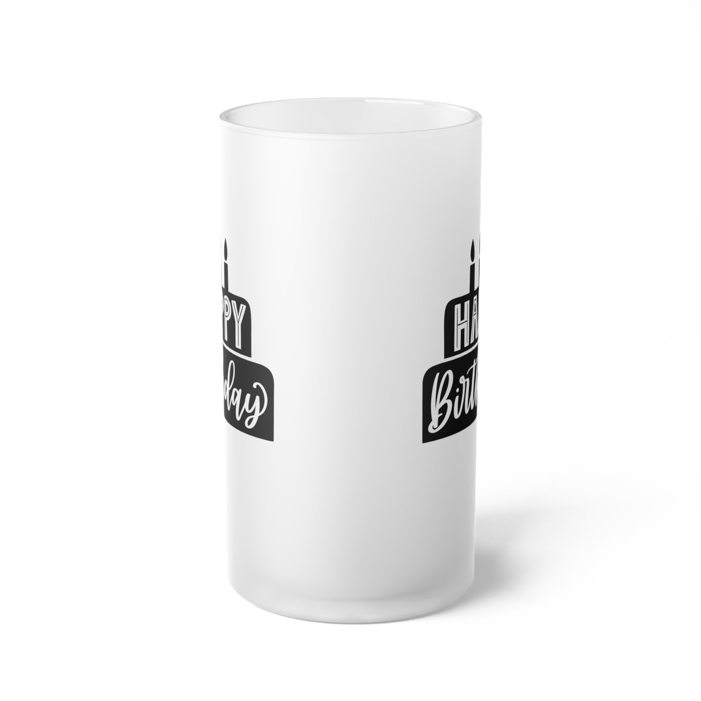 Happy Birthday Frosted Glass Beer Mug