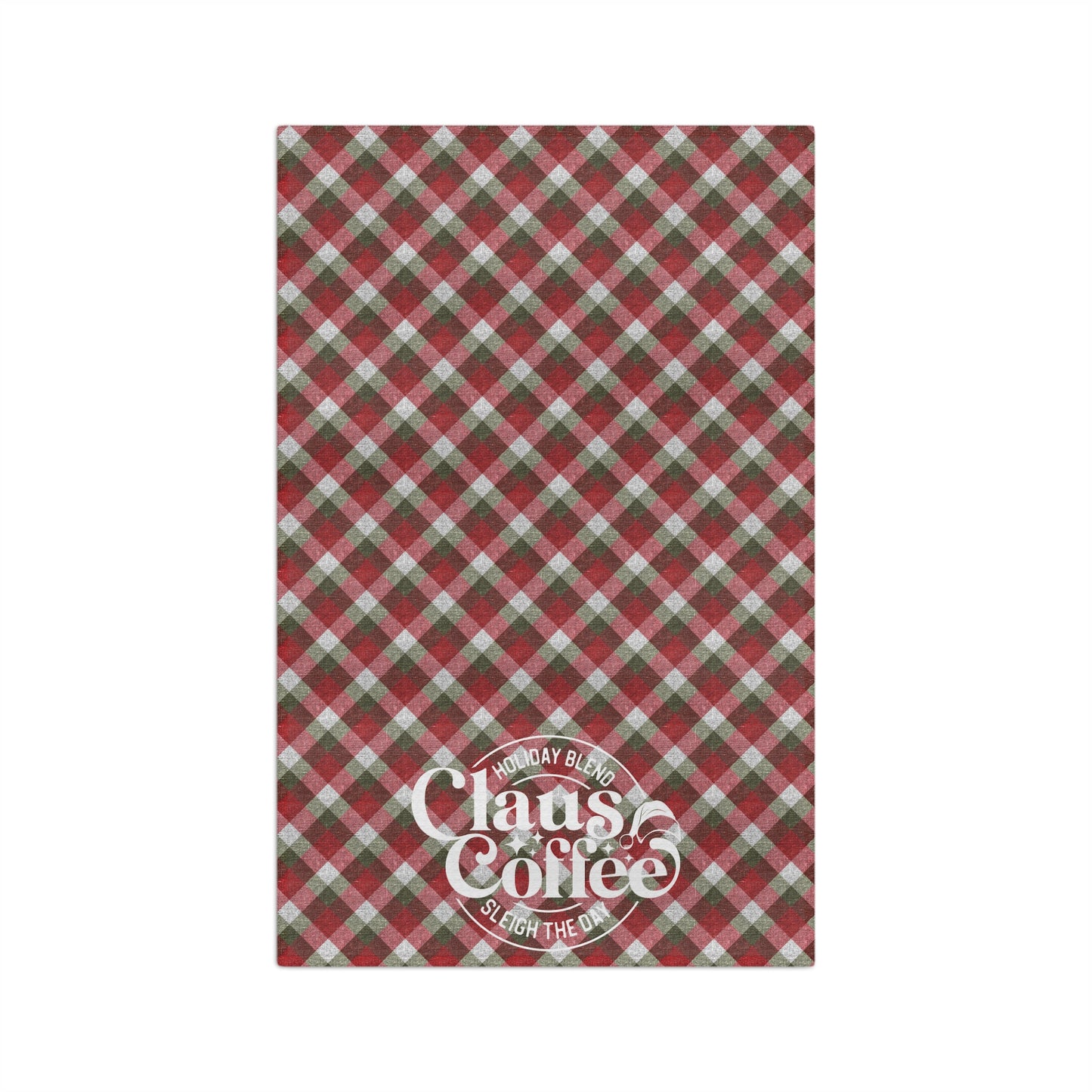 Christmas Plaid Claus Coffee Christmas/ Holiday Soft Tea Towel
