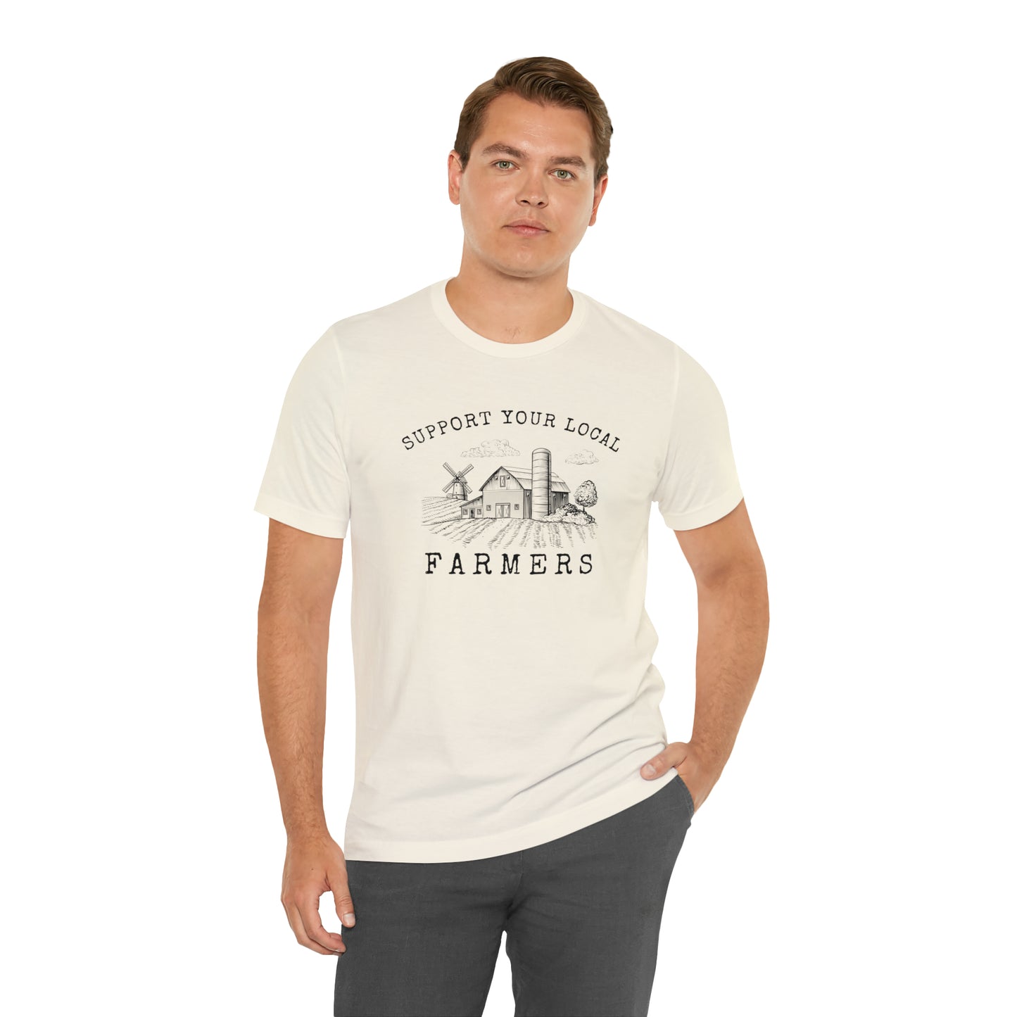 "Support Your Local Farmers Wide Scene" Unisex Jersey Short Sleeve Tee
